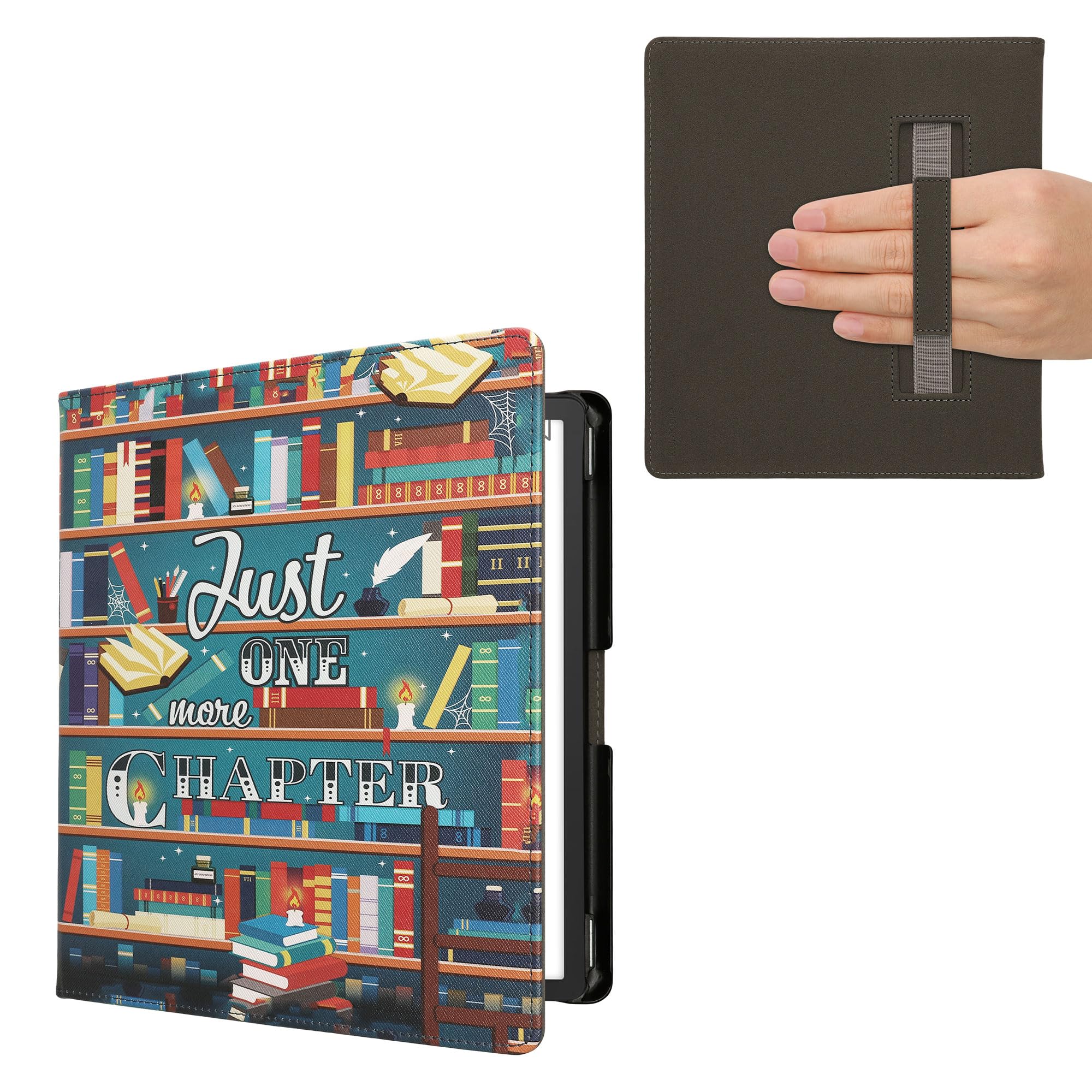 kwmobile Étui Compatible avec Amazon Kindle Scribe (2022/2024) Coque - Étui à Rabat magnétique Tablette eReader Similicuir avec Sangle - Multicolore