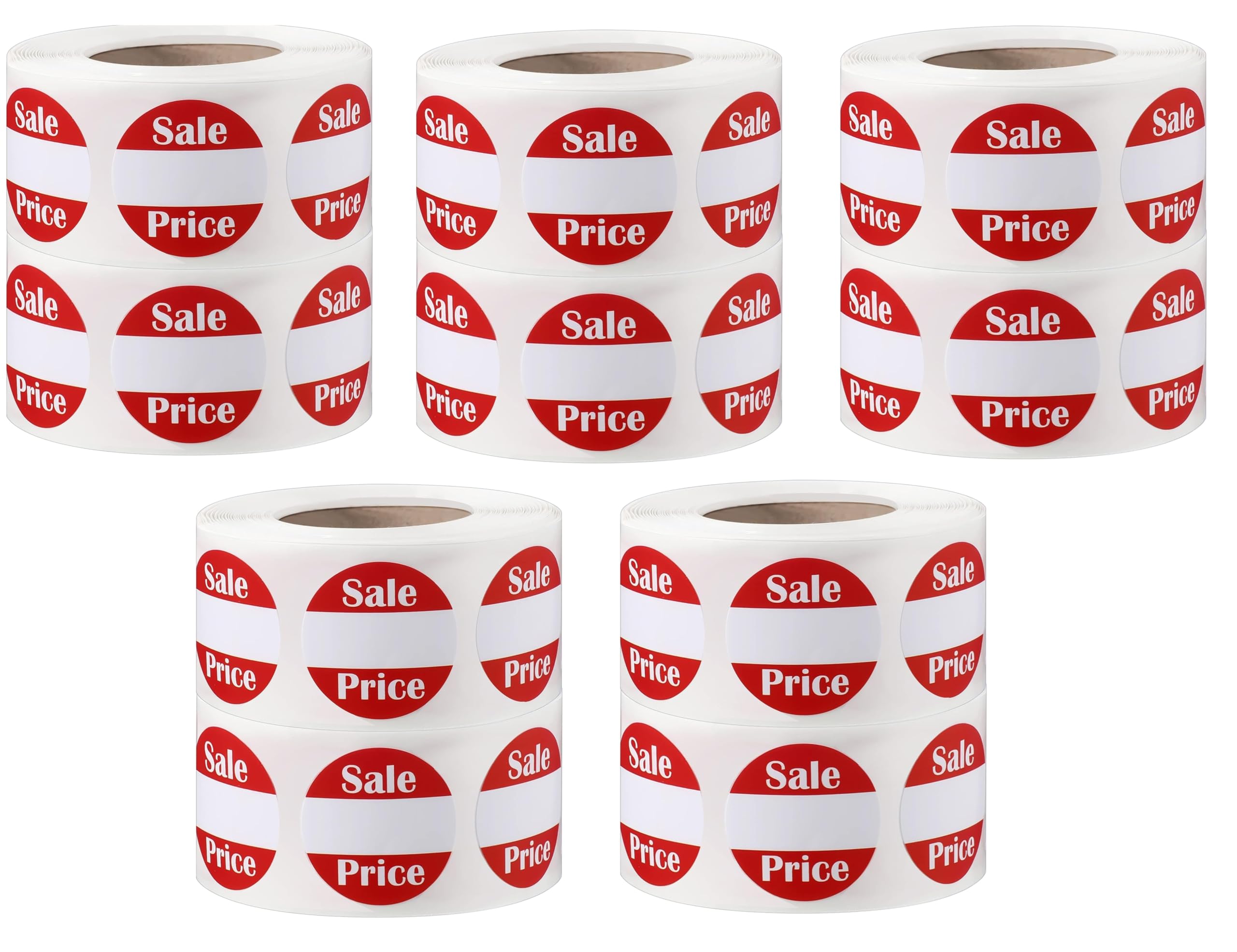 True-Ally 5000 PCS Round Sale Price Labels Garage Yard Sale Stickers 1 Inches / 25mm Round Red Self Adhesive Discount Pricing Retail Stickers for Retail Store (5 Roll (5000 Labels))