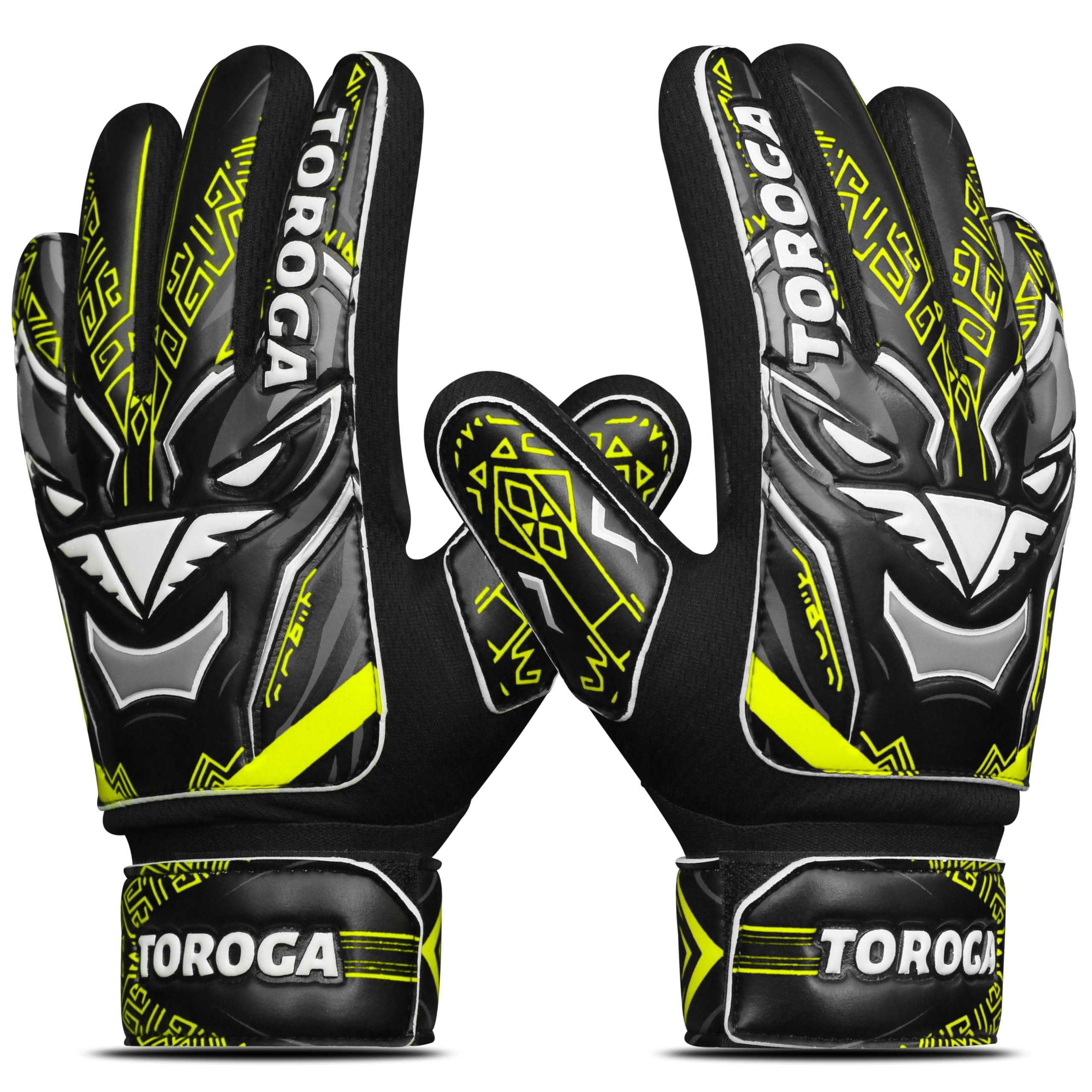 TOROGA Infinity Pro Junior Kinder Torwarthandschuhe – Fußballhandschuhe mit Grip-Latex, Fingerschutz & Doppeltem Handgelenkband – Für Jungen & Mädchen