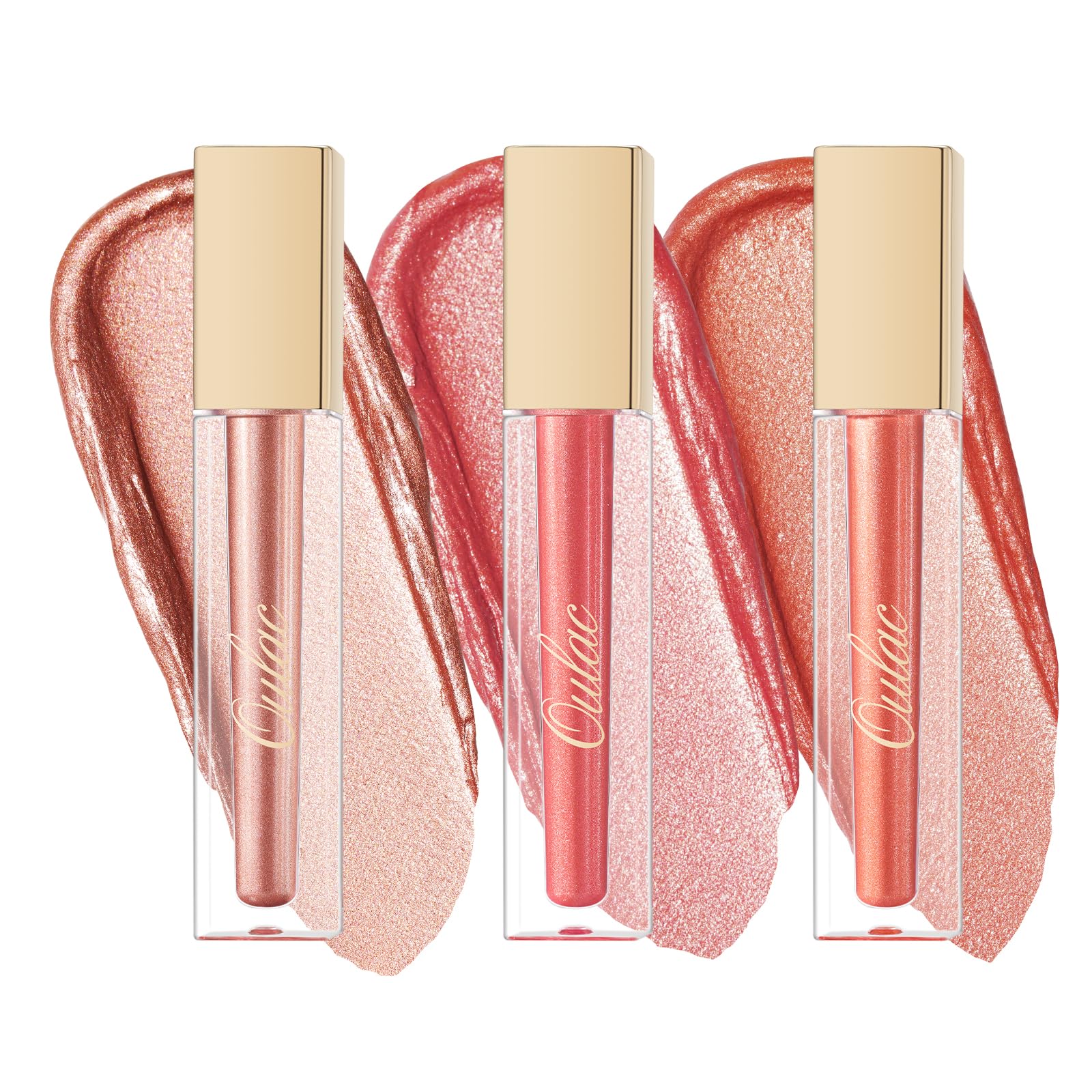 Oulac Metallic Shine Liquid Lipstick Set for Women, Dual Use for Lips & Eyeshadow, Long Lasting Lip Gloss, Metallic Matte High Impact Lip Color No
