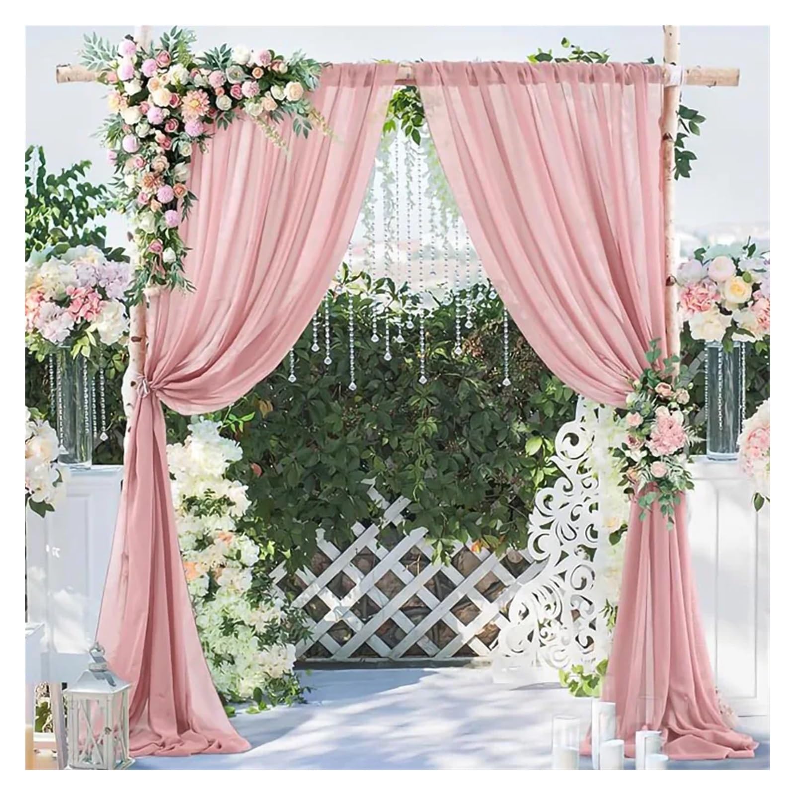 Hochzeitsbogen Gardinen Chiffon Hintergrund Vorhang Hochzeit Foto Hintergrund Vorhänge for Party Zeremonie Bogen Bühne Fotografie Dekor | Terracotta,145x215cm