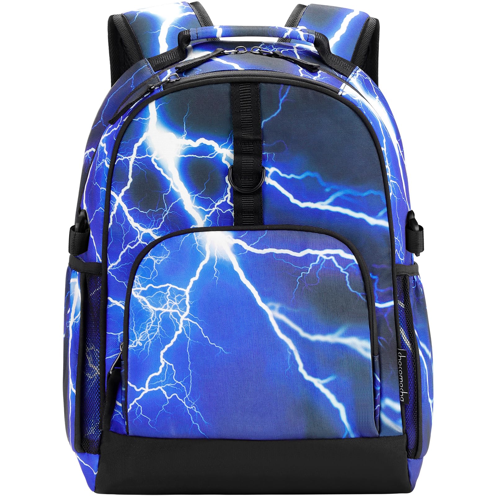 Choco Mocha Lightning Backpack for Boys, Elementary School Backpack for Boys Ages 6-8 Kids Kindergarten Backpack Bookbag 17 Inch with Chest Strap,