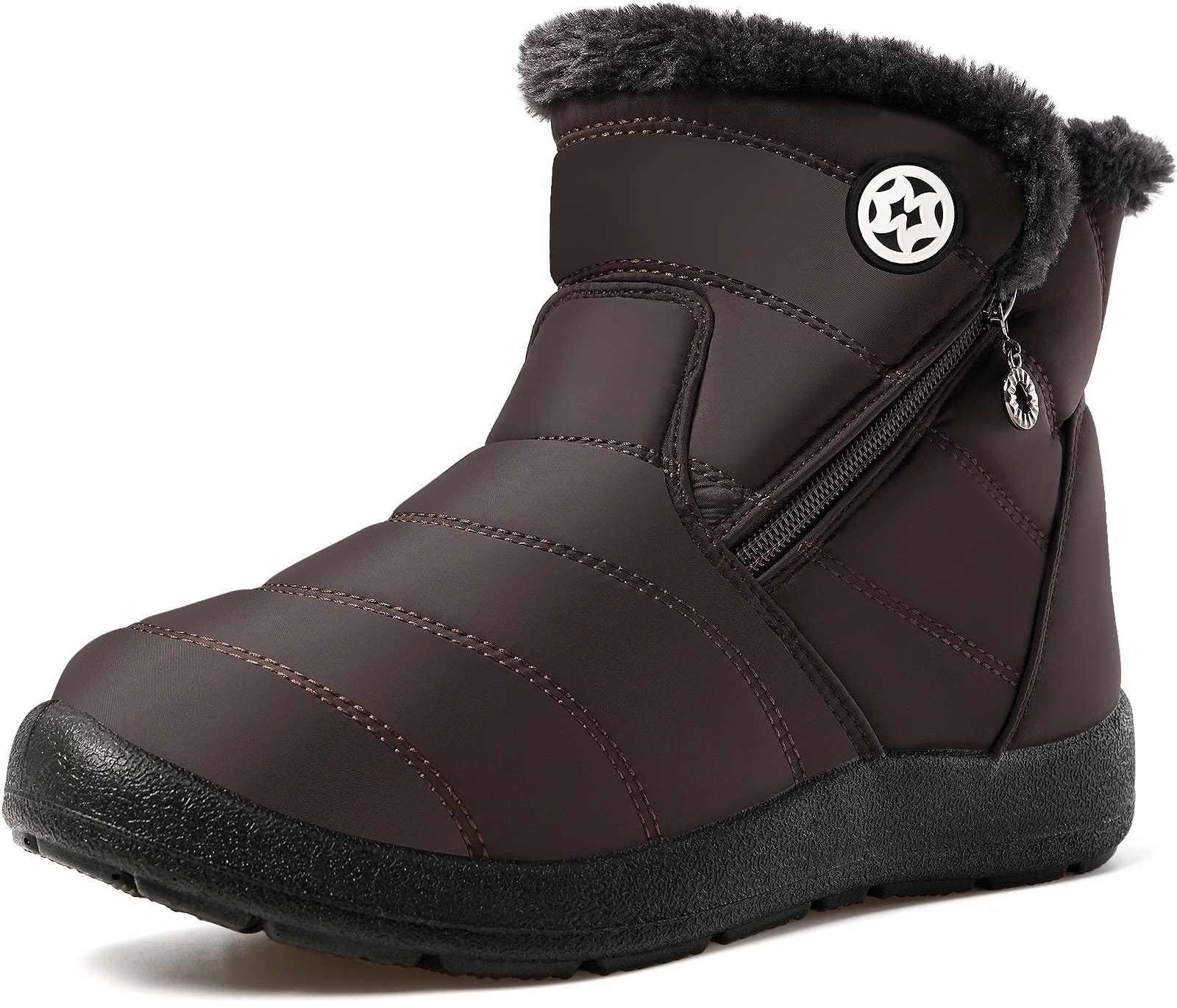 Hsyooes Stivali Donna Invernali Stivaletti Moda Stivali da Neve Foderato Caldo Scarpe da Inverno Impermeabili