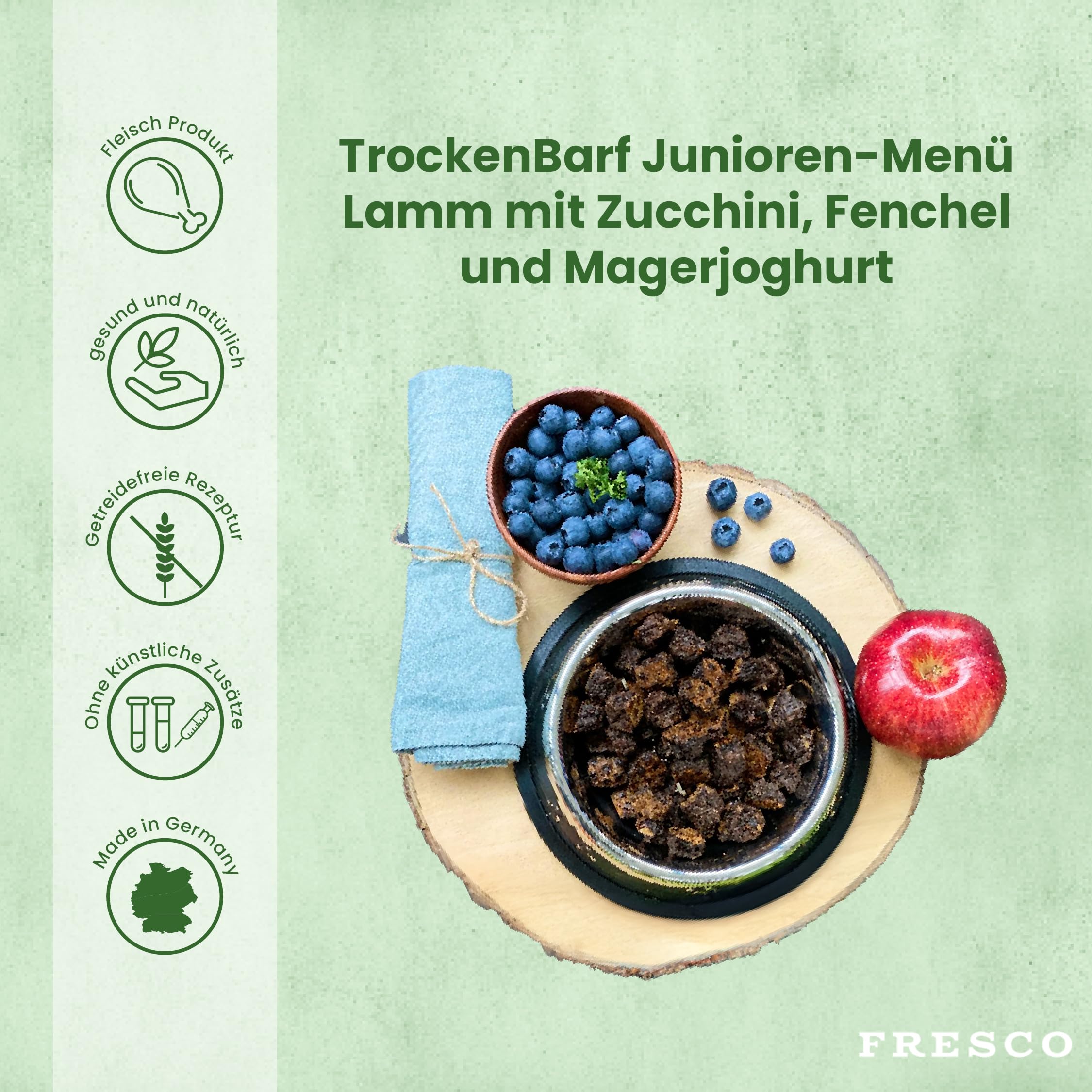 FRESCO Dog TrockenBarf für Hunde Junior Lamm 2,5kg | Für Welpen & Junghunde
