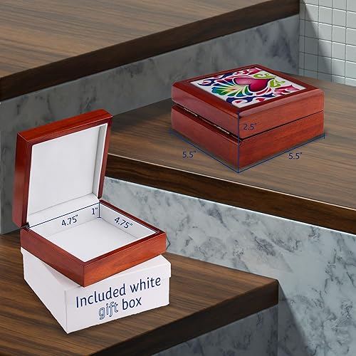 Vista 5 de 3dRose Dooni Designs Retro colorido Groovy Heart Wave diseño, joyero jb-102502-1