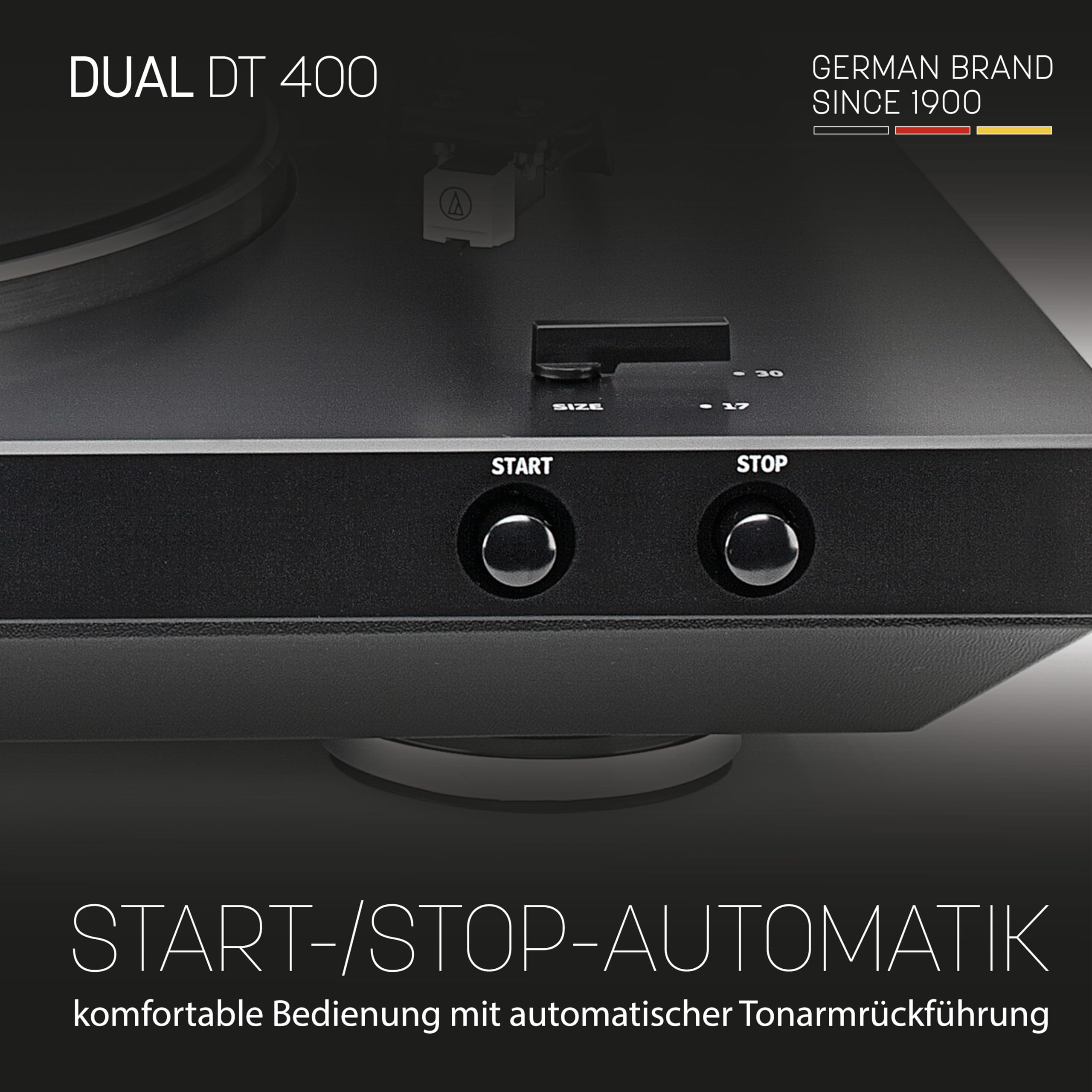 Dual DT 400 USB Vollautomatik Plattenspieler (33/45 U/min, Magnet-Tonabnehmer-System, USB-Anschluss, Entzerrer-Vorverstärker) schwarz