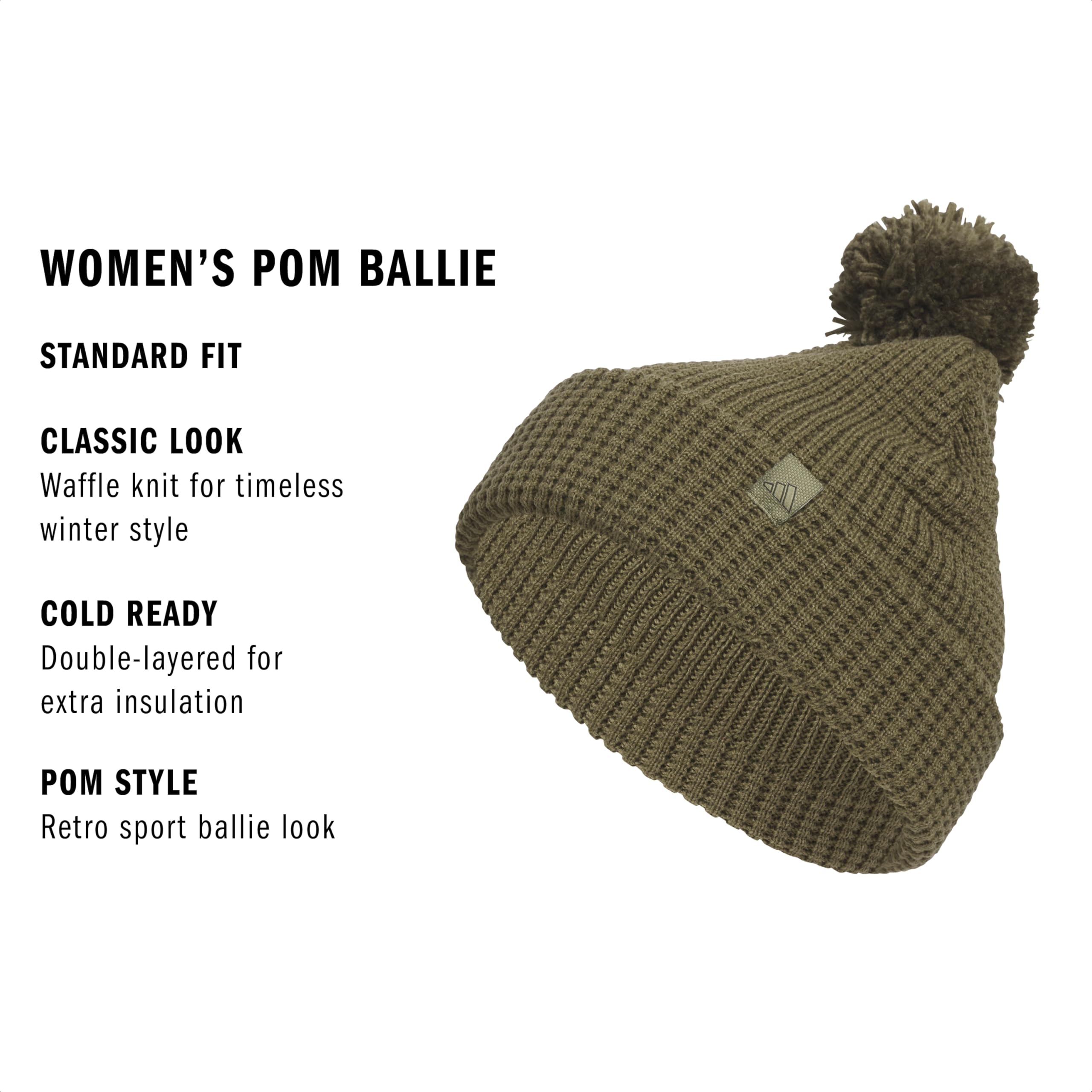 adidas Pom Ballie Beanie, Cuffed Winter Hat/Cap with Pompom Fuzzy Ball Sombrero de Copa Baja para Mujer