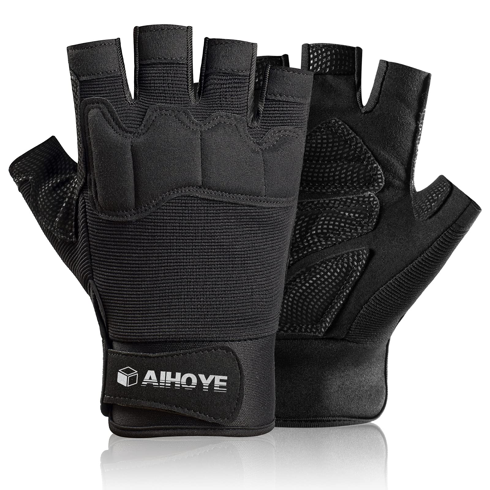 Aihoye Workout Gloves for Men and Women,Half-Finger Exercise Gloves,Fitness Gloves,Outdoor Sports Training Gloves, Non-Slip Wear-Resistant, Full Palm Protective