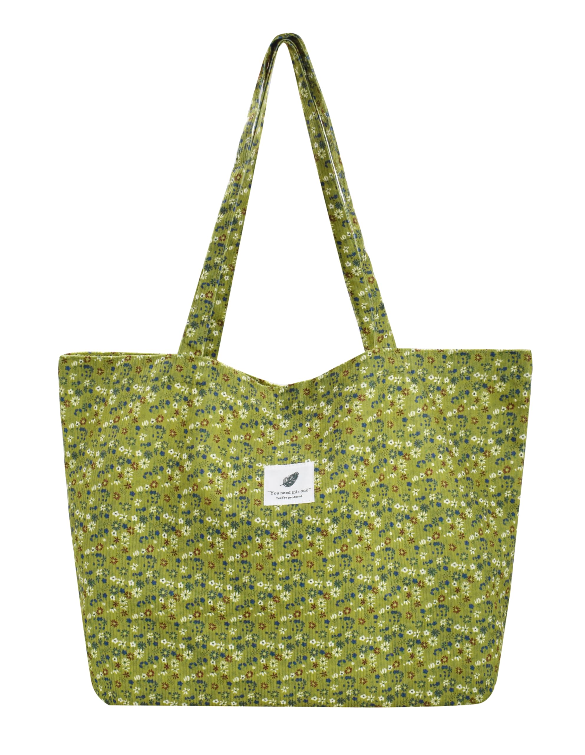 TeeYee Umhängetasche Damen Blumenmuster Cord Tasche Tote Bag