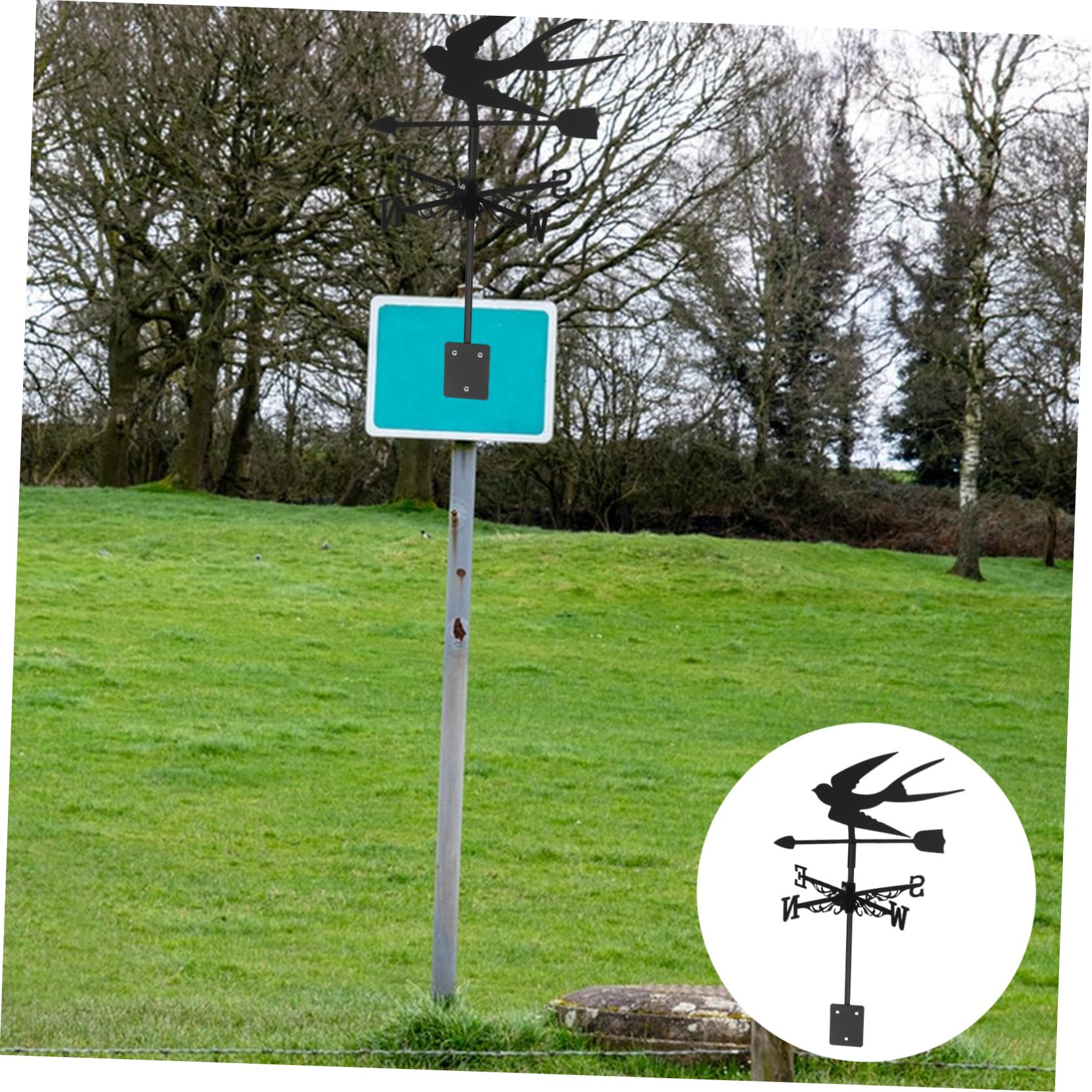 Toddmomy Veleta de Ave de Hierro Forjado Veleta Viento y Señal de Dirección para Decoración de Jardín Exterior Decorativa de Metal para Techo