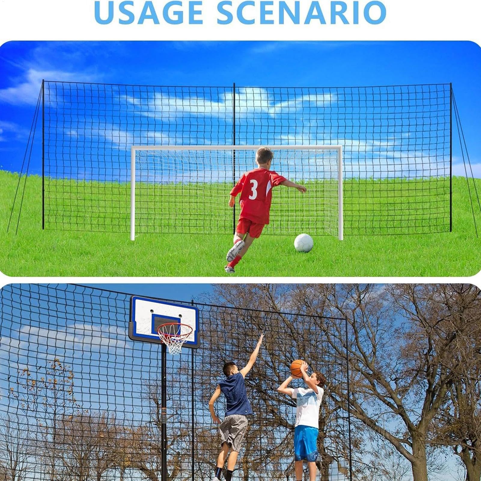 Heavy Duty Football Nets for Garden, 0.12in Outdoor Training Equipment