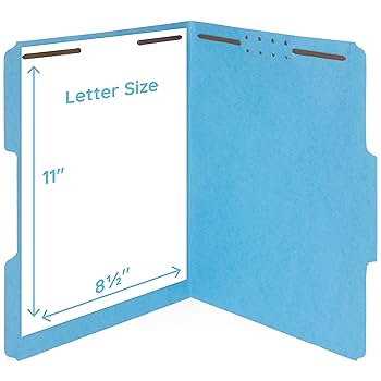 Amazon.com : 100 Blue End tab Fastener File Folders