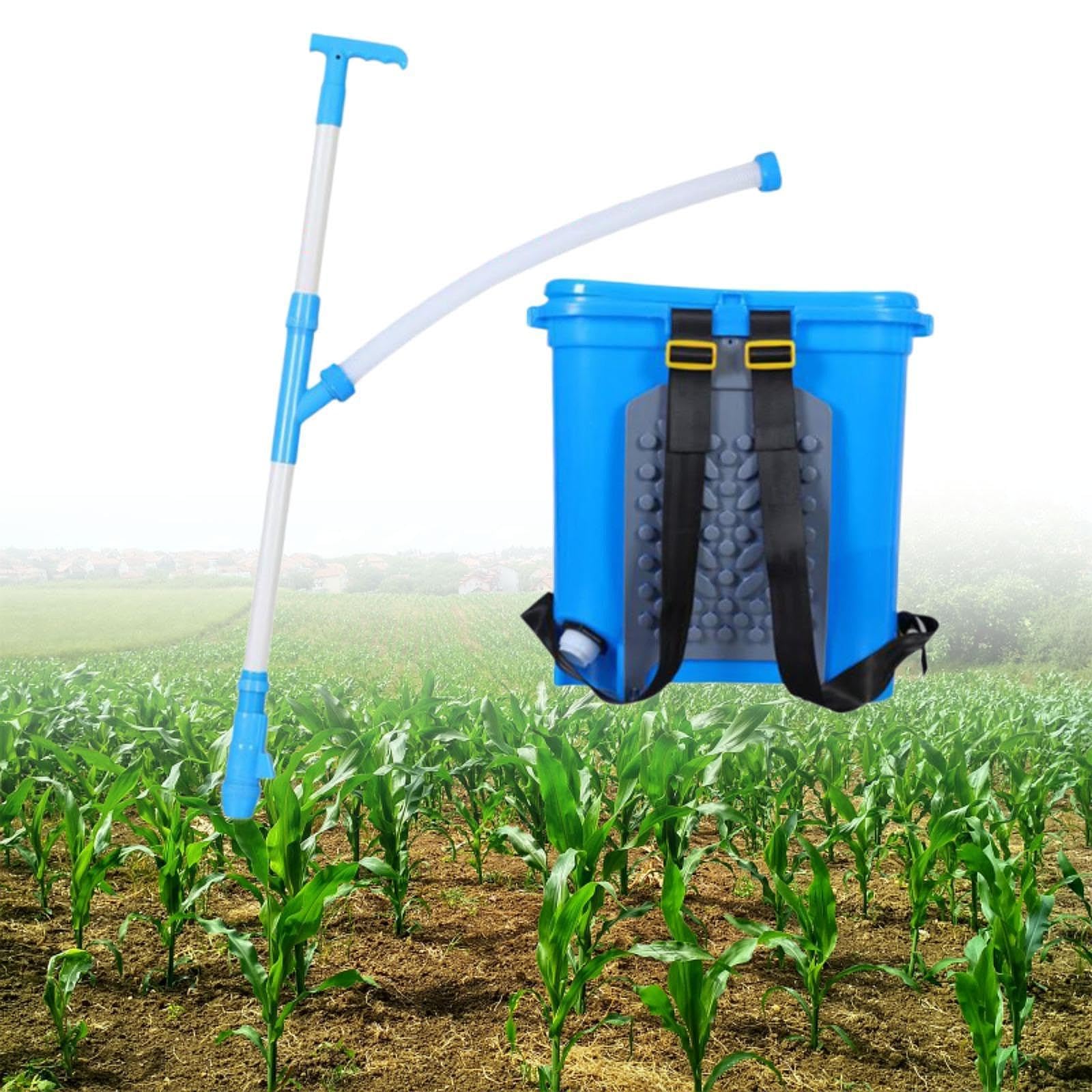 Spandiconcime Manuale da 25 Litri Spandiconcime Multifunzione Spruzzatore di fertilizzanti per Verdure Mais agricolo all'aperto, Regolabile in Altezza