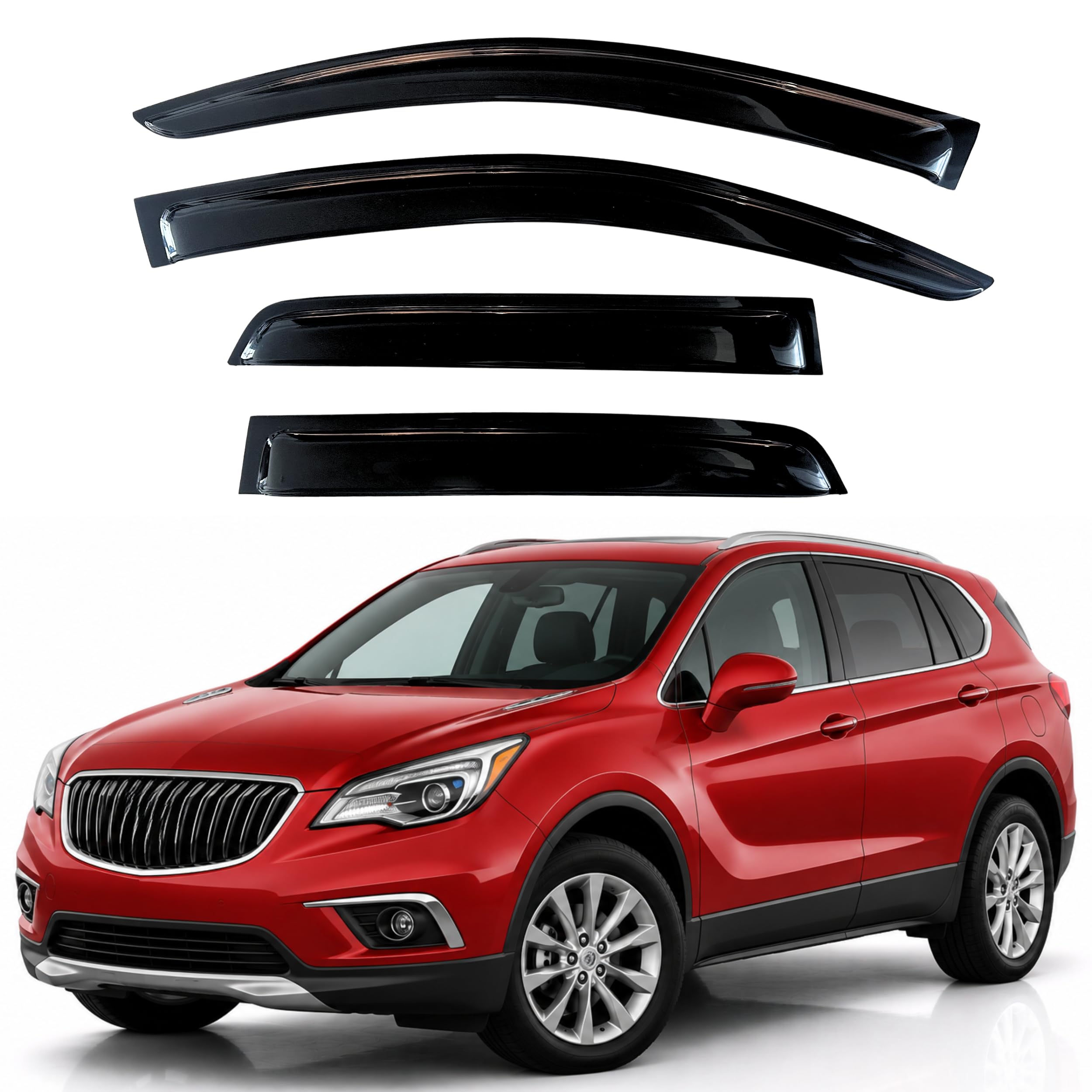 KPY Rain Guards Fit for 2016-2020 Buick Envision, Out-Channel Window Visors Vent Wind Deflectors 4PC, Car Accessories for 16-20 Envision