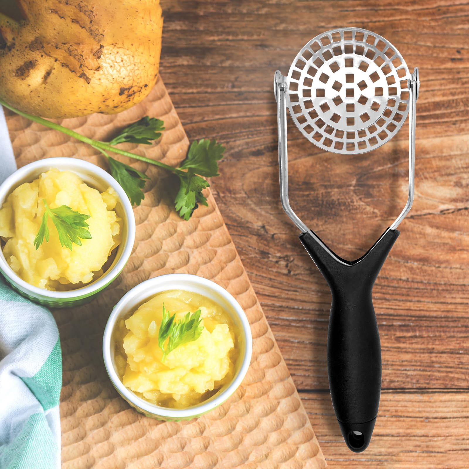 Schiacciapatate Acciaio Inox Con 3 Setcci - Professionale Per Purè Liscio E Omogeneo - Foto 10