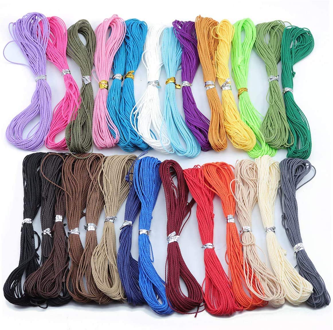 Buy iMagitek 30 Pcs 1mm Assorted Color Wax Bracelet String Waxed