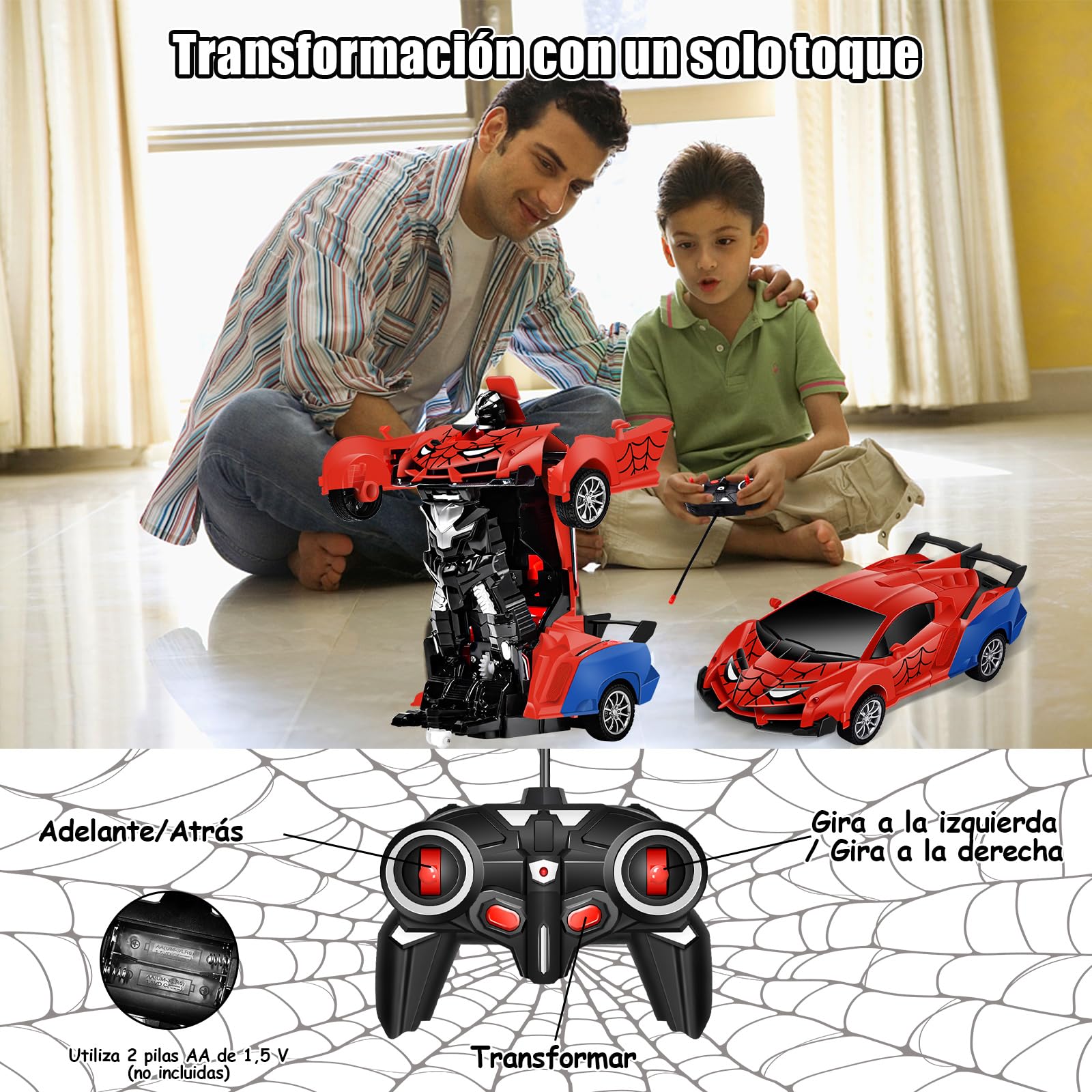Aragallant Robot Transformable, Coche Radiocontrol RC para Niños y Niñas a Partir de 3 Años