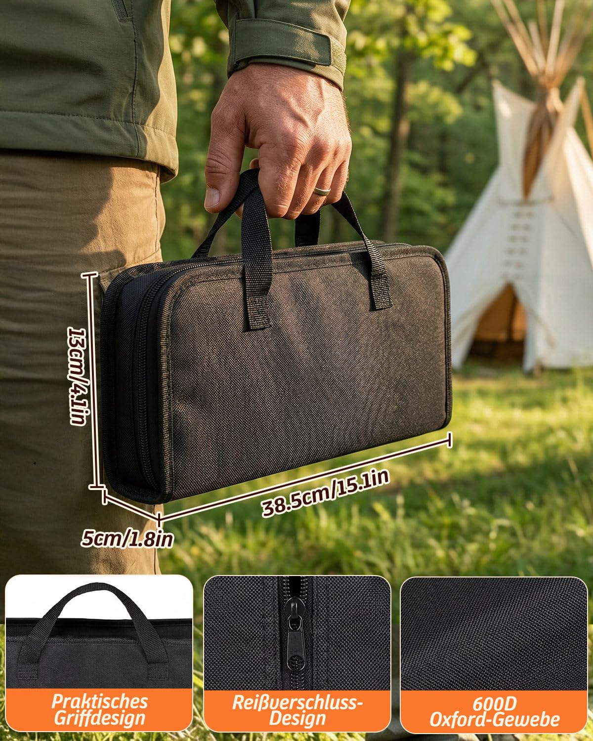 Grillbesteck Set, 17-teilig Edelstahl Grill Zubehör mit Tragetasche, Umfassendes Grillbesteck für das Grillen im Freien, Camping, Grillzubehör BBQ, Professionelle Grillzubehör für Männer Frauen