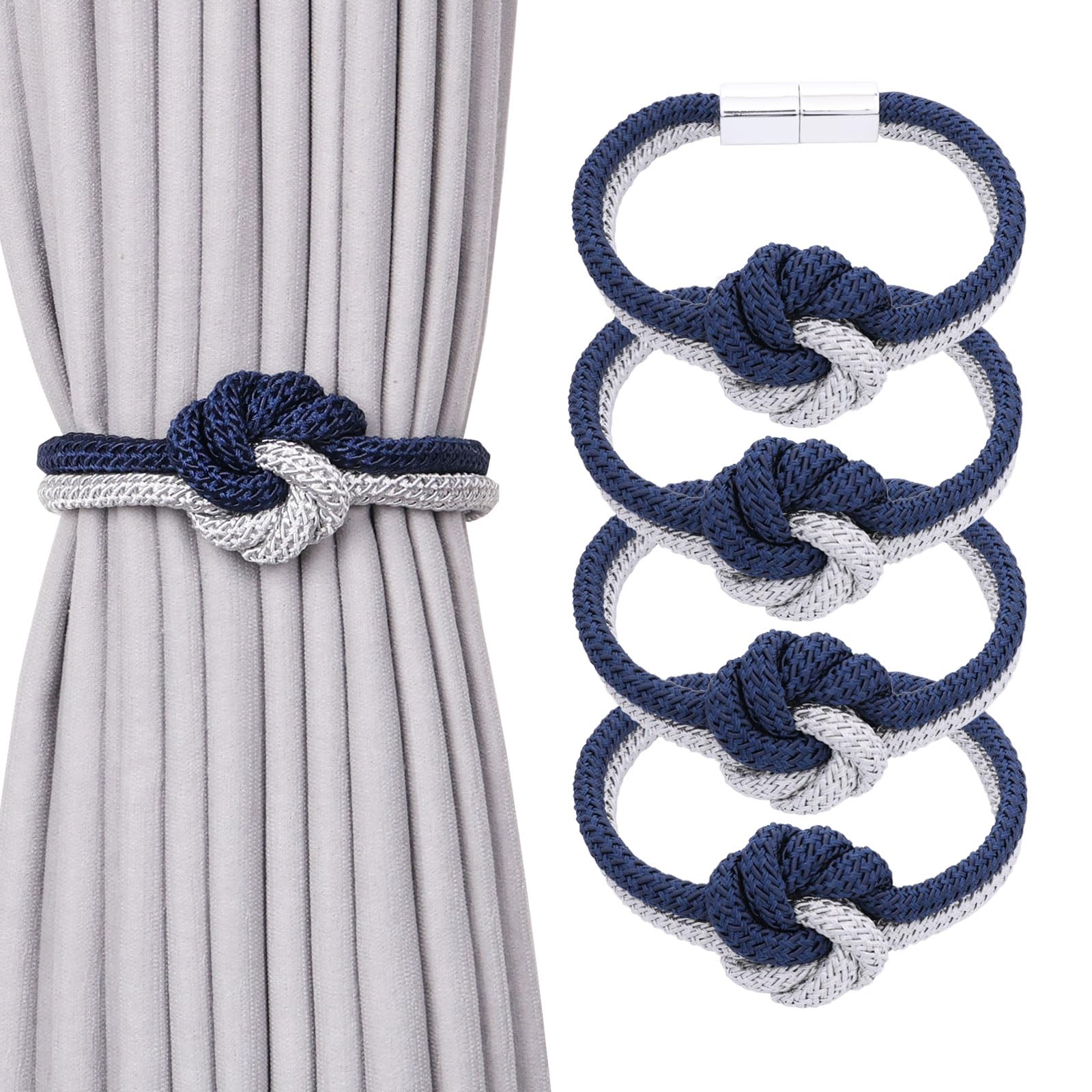 Pretty Jolly Flower‑Knot Curtain Tiebacks, Hand‑Woven Rope