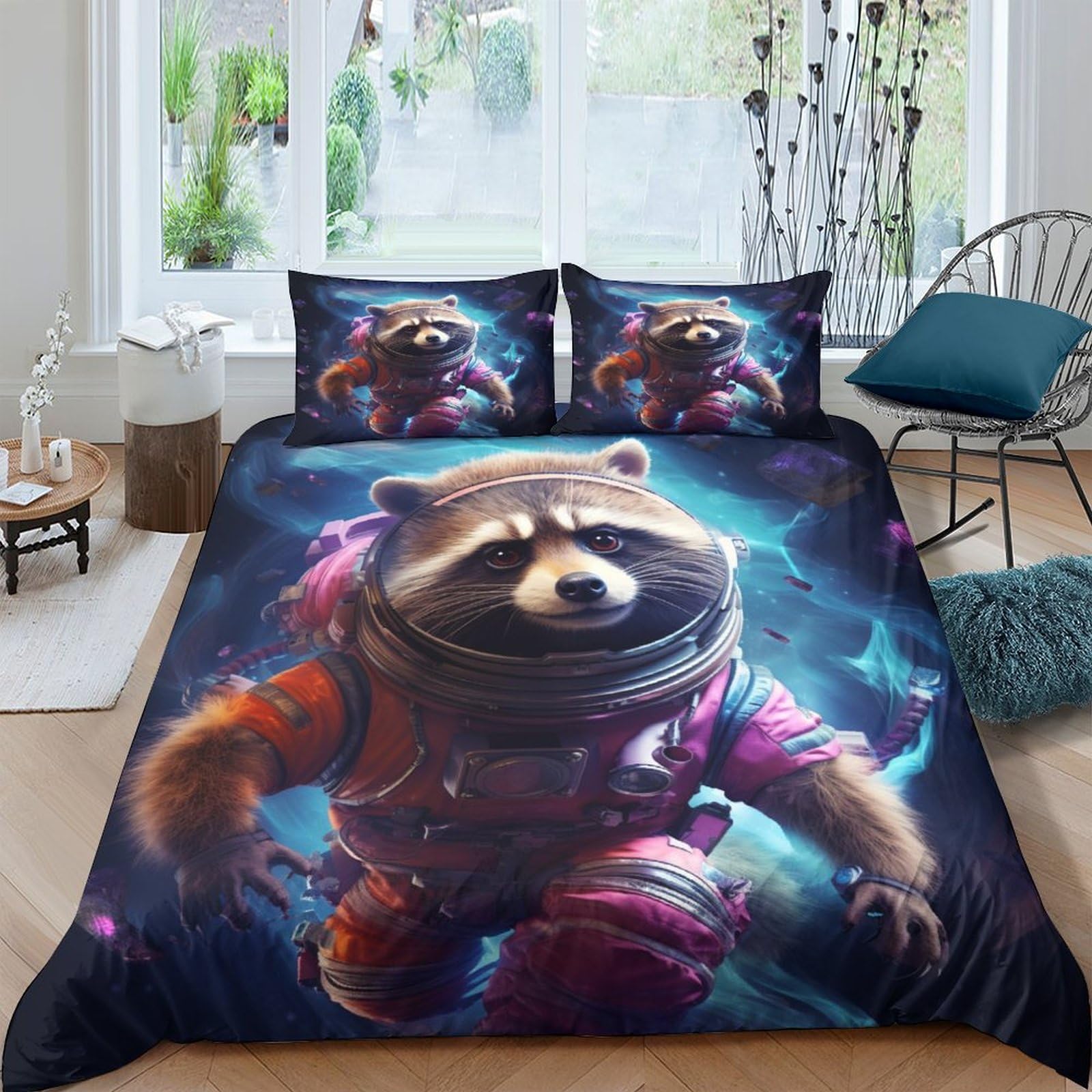 Housse de couette zippée 200x200cm anti-glissement microfibre