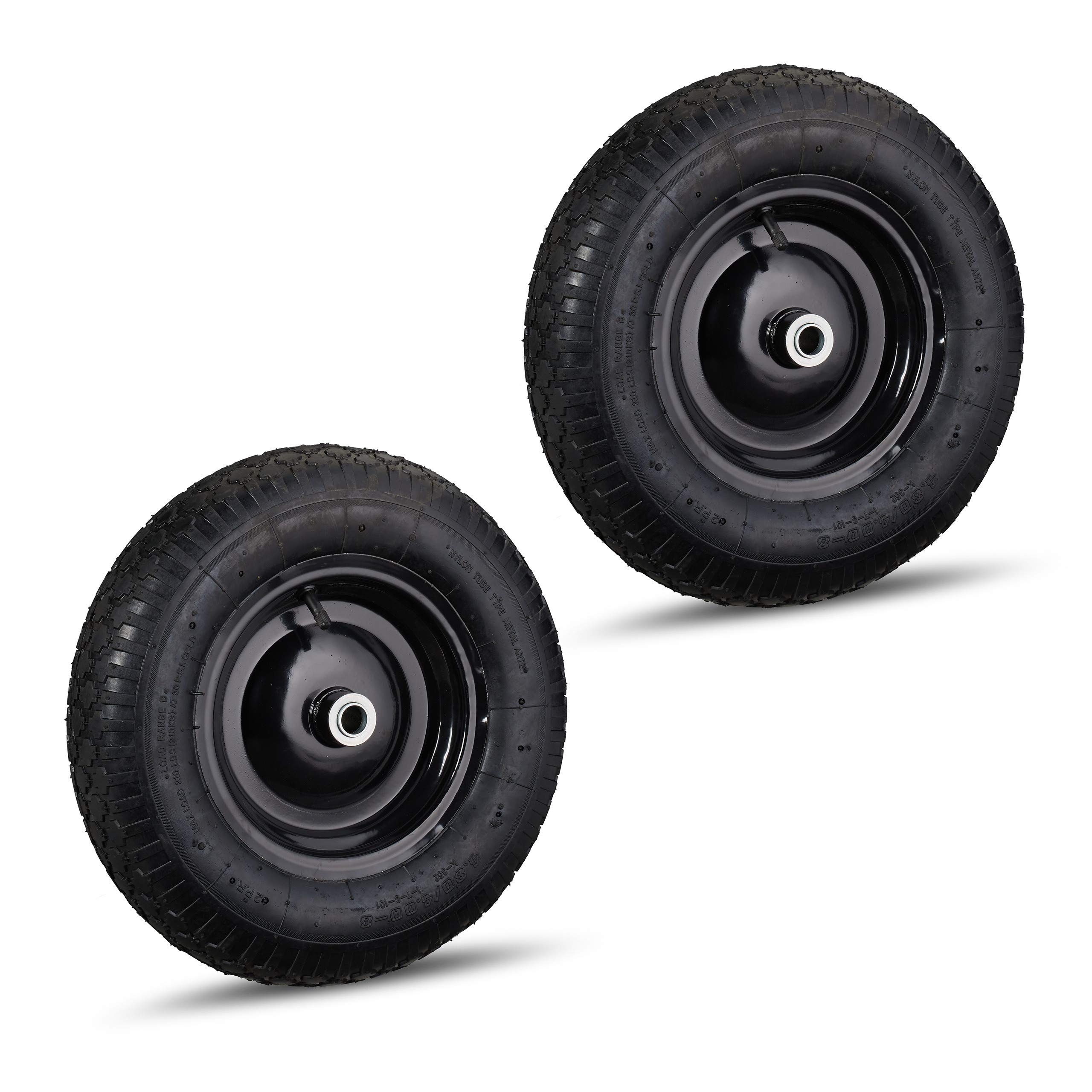 SWANEW Ruota Per Carriola Pneumatico Ruota Di Scorta Con Asse Ruota In Gomma 480400 8 390 Mm 4x 77472958 - Foto 4