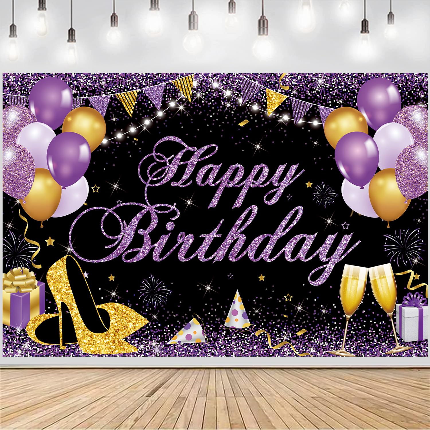 Happy Birthday Banner - Blue & Silver Party Decor -7 Happy Birthday Banner - Blue & Silver Party Decor -7