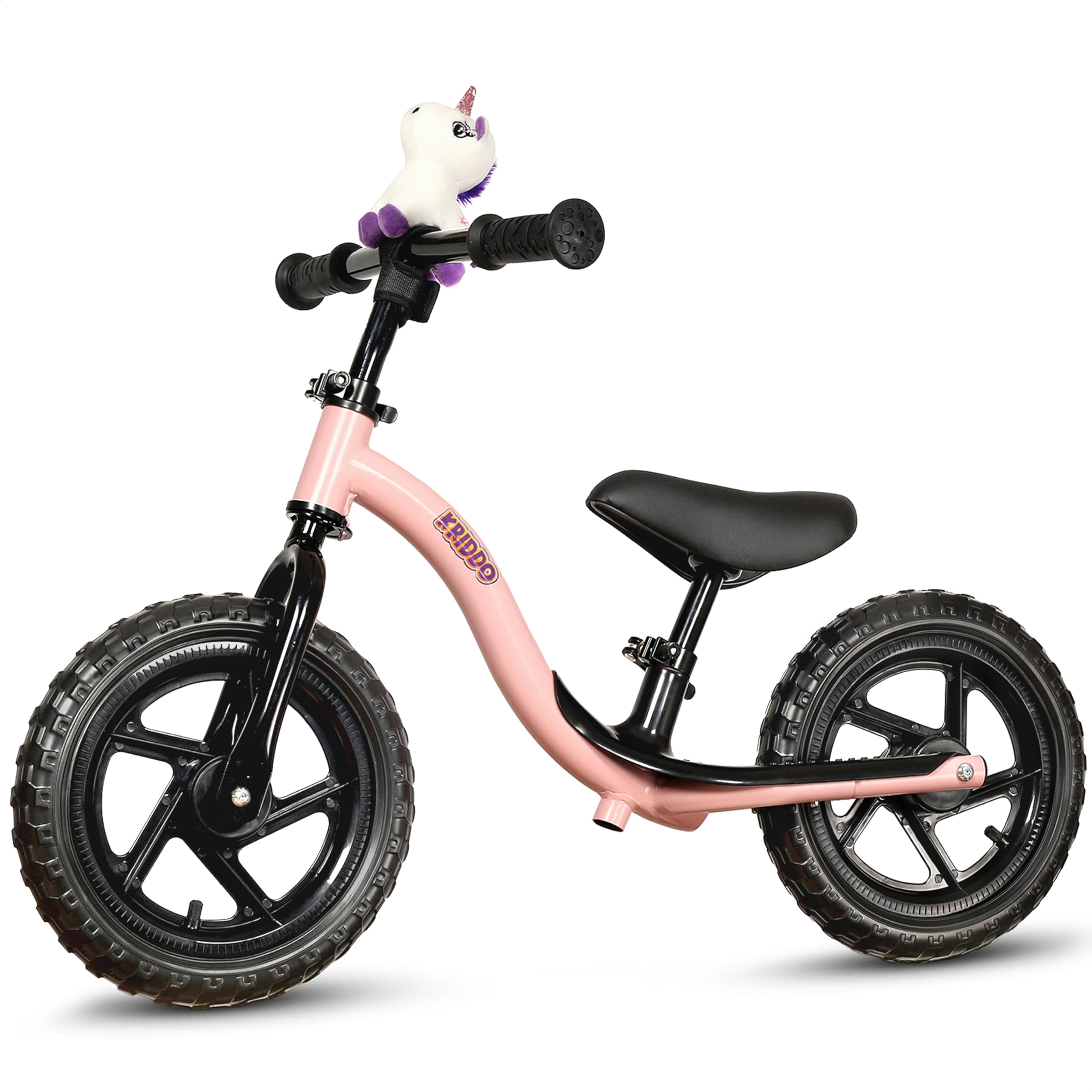 KRIDDO バランスバイク 幼児用 ペダルなし自転車 24ヶ月〜5歳向け 早期学習 キックバイク インタラクティブ 高い安定性 12インチ バランス フットレスト付き 2〜5歳 男の子・女の子用