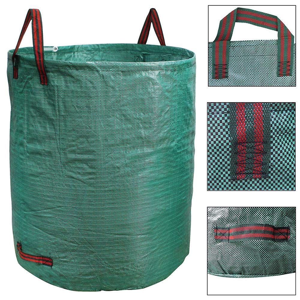 Supfine Sacs de Jardin Lot de 5-500L Sac Jardinage Dechets Imperméables et Résistants à la Déchirure - Sac Dechets Verts Réutilisable