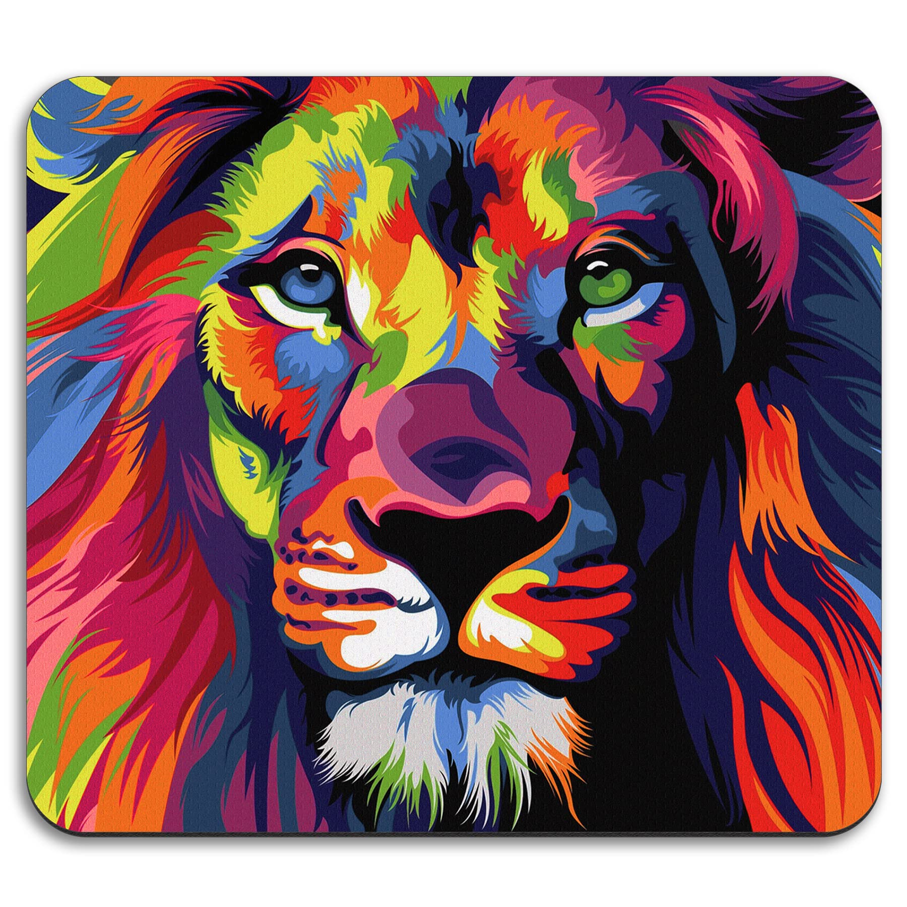 Mouse Pad 8.5 x 7.5 inch x 2mm, Mousepad Custom Anti Slip Base, Smooth Surfeace, Comfort and Precision, Cool, Cute and Funny Desk Accessories, Office Decor - Elemental (Multicolor Lion)