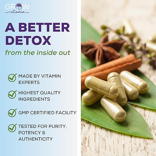 Miniatura 3 de grow vitamin Cápsulas de desintoxicación de limpieza hepática con mezcla única de cardo mariano, alcachofa y extracto de diente de león, suplemento