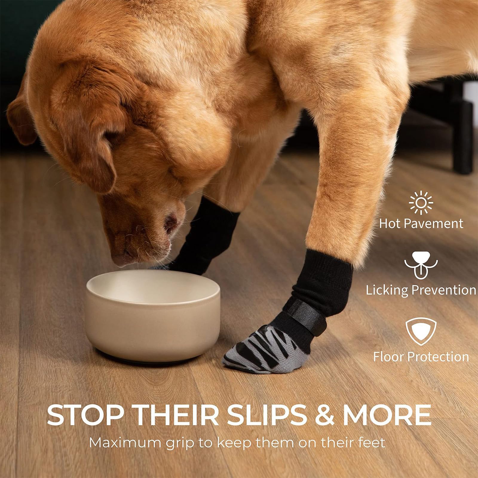 BSITSSS 2 works Anti Slip Dog Socks, Dog Shoes with Grips Strong Traction, Dog Boots for Injured Paws Dog Paw Protectors - Image 3
