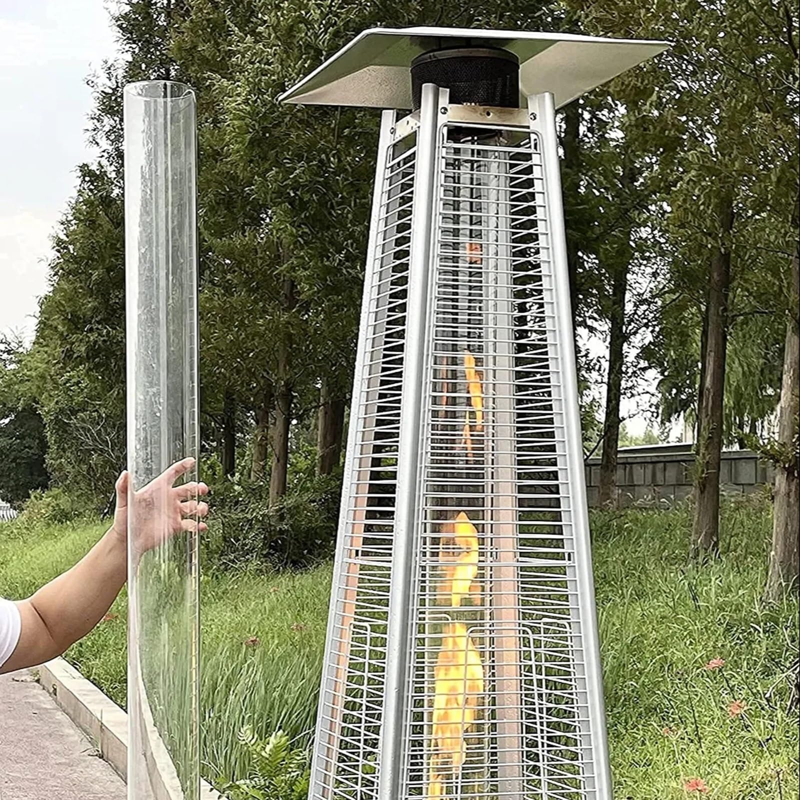 Tubo Di Vetro Di Quarzo Stufa A Piramide Per Terrazze Riscaldante Per Terrazze A Piramide Con Anello In Neoprene Anello In Silicone