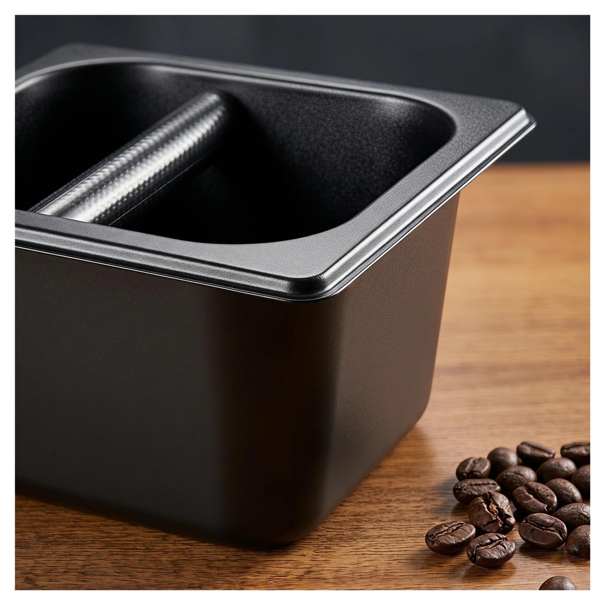 Tiroir À Café Knock Box, Compatible for Ninja, Acier Inoxydable | Noir, grande capacité, acier inoxydable 304, 1,5/2,2/5,3 ml, café(M)