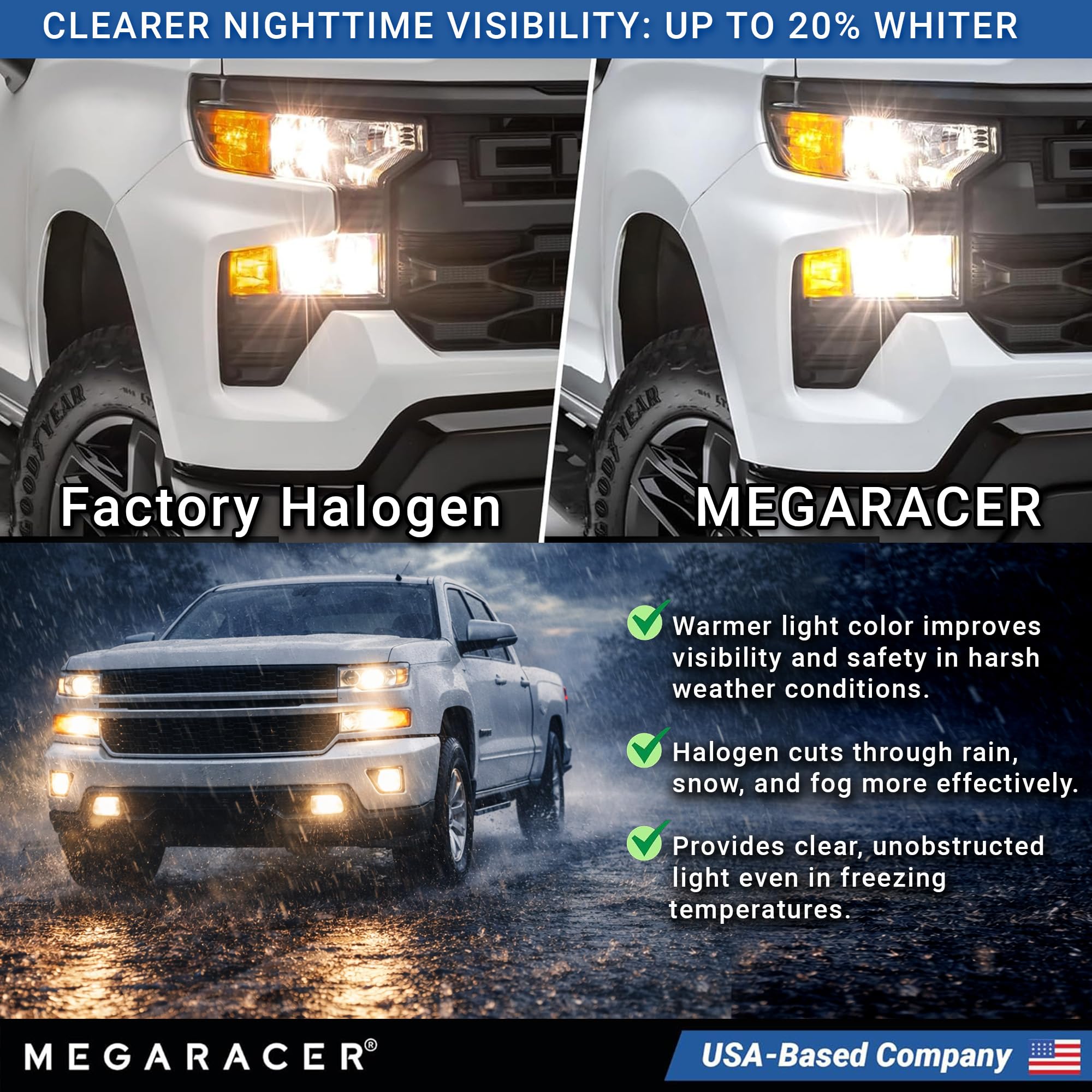 Mega Racer Premium OEM H11 Halogen Headlight Bulb (Low Beam) - Street-Legal & DOT Compliant for On-Road Use, Automotive Head Light Replacement for Car, 12V 55W, Plug & Play, Pack of 2 - Made in Korea — view 8