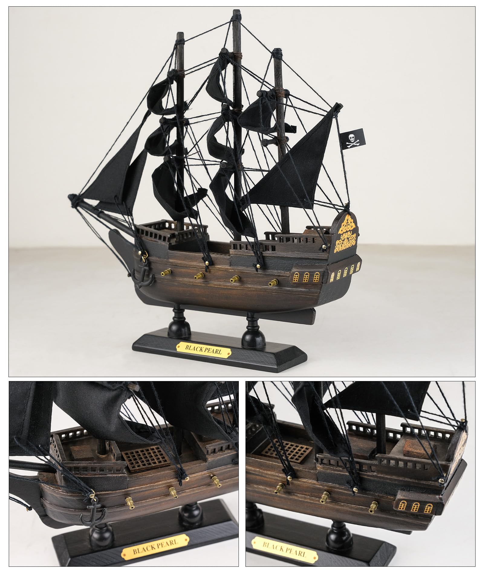 Amazon.co.jp: SAILINGSTORY 木製海賊船モデル ブラックパール 帆船