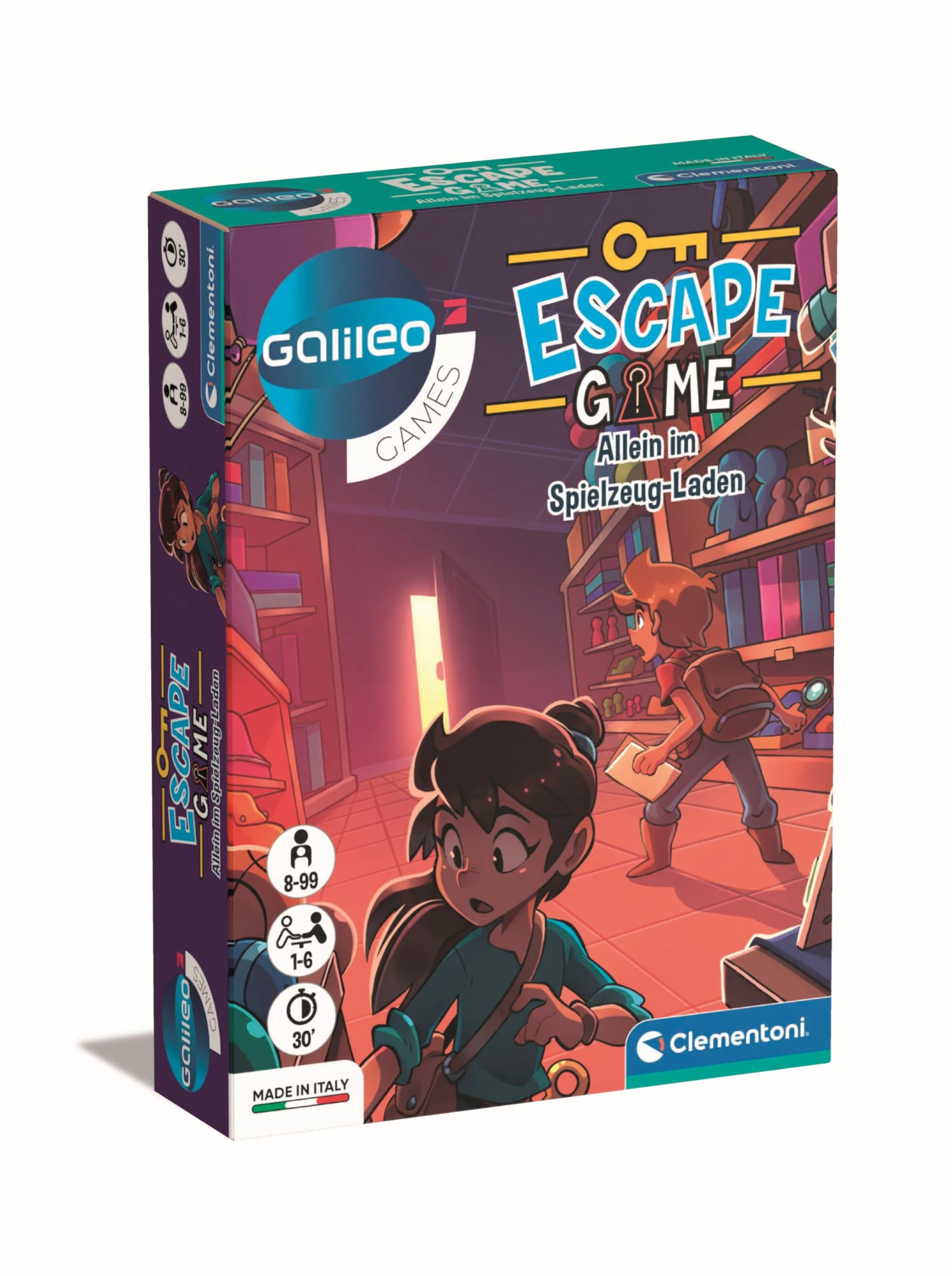 Clementoni Galileo Escape Game - Allein im Spielzeug-Laden - Escape Spiel für Kinder ab 8 Jahren - Gesellschaftsspiel & Familienspiel 59371
