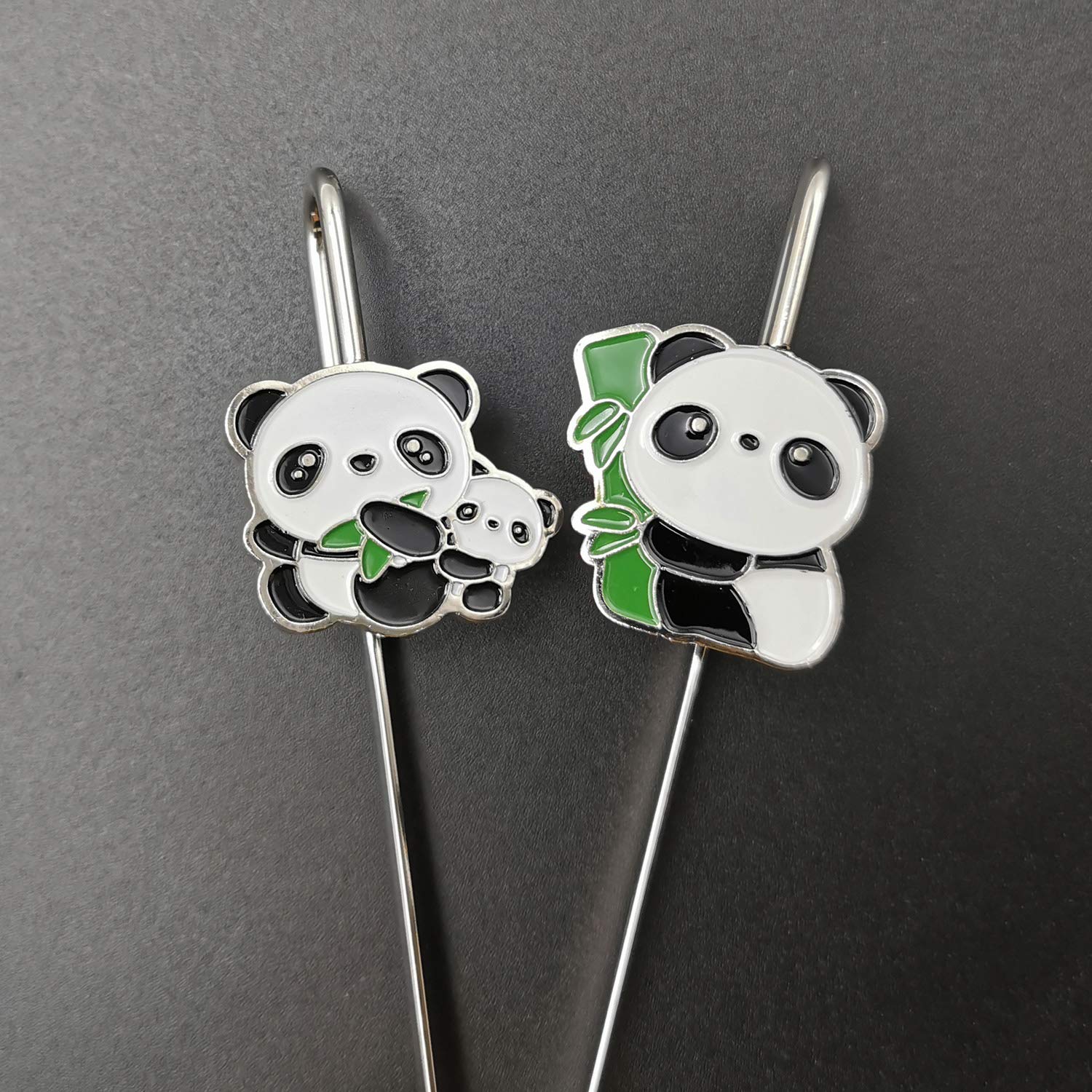 2PCS Panda Bookmarks Metal Book Mark (Panda Family)