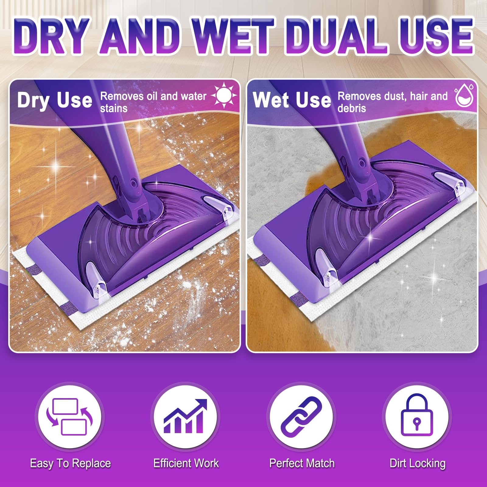 Paquete de 60 almohadillas de repuesto para mopa Swiffer Wetjet compatible con almohadillas húmedas Swiffer de repuesto para almohadillas húmedas Swiffer Wet Jet, almohadillas desechables para fregona