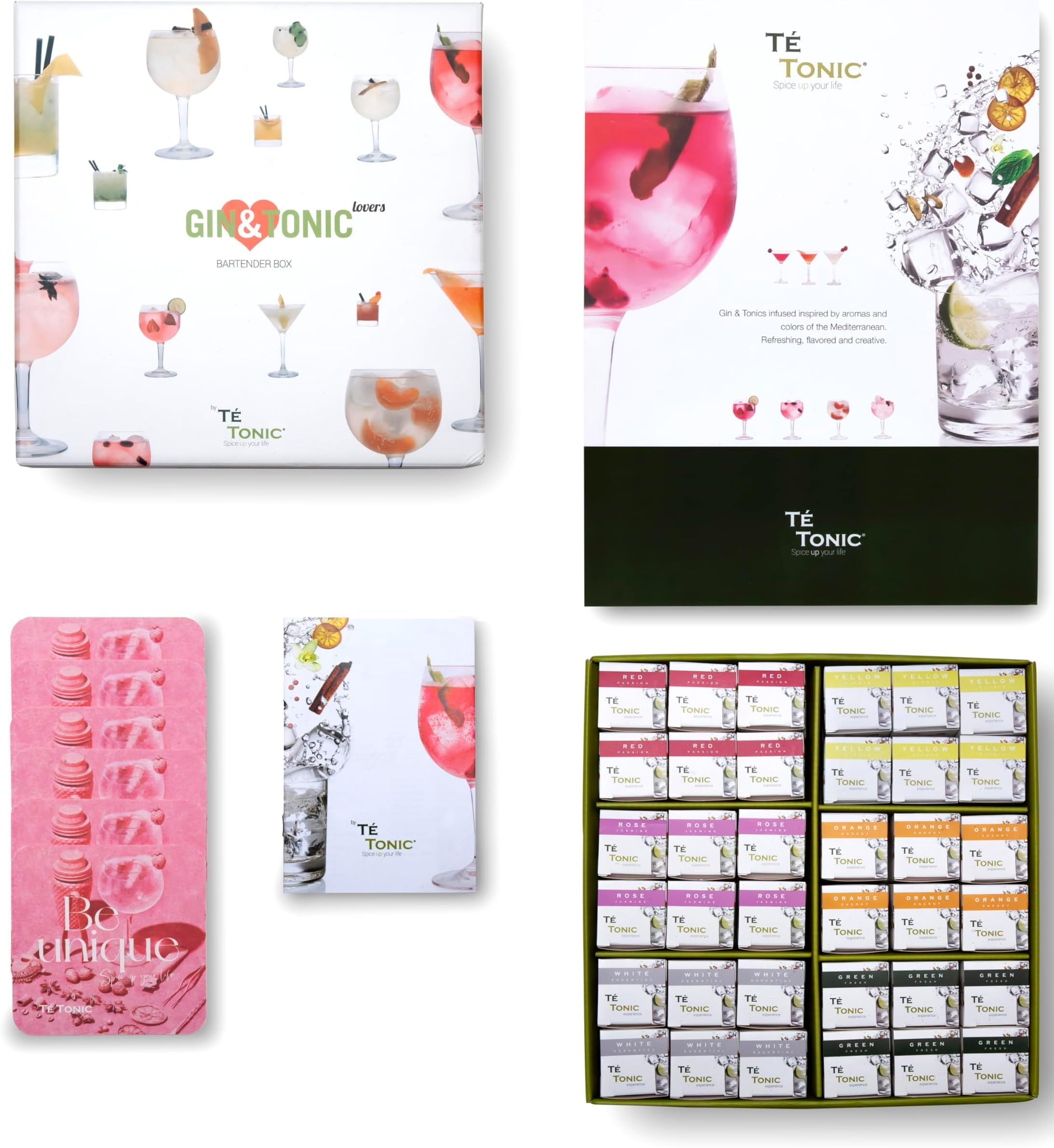 Te Tonic Gin And Tonic Bartender Box – 72 Infusion Bags With 6 Different Flavors Of Gin Botanicals/Herbs - Cocktail Infusion Kit For Bars/Restaurants And Hotels