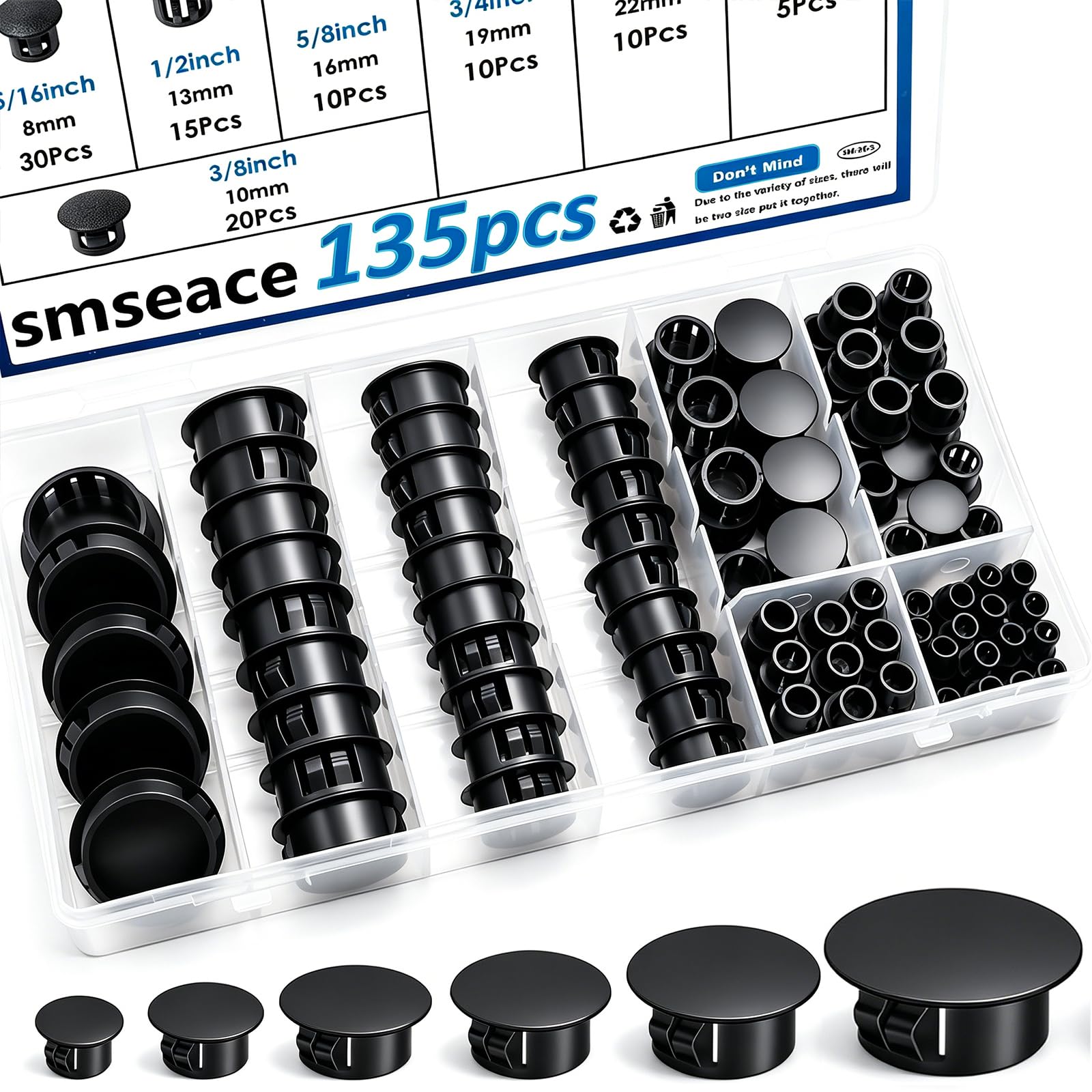 135 Hole Plugs - Nylon Plastic Assortment -1