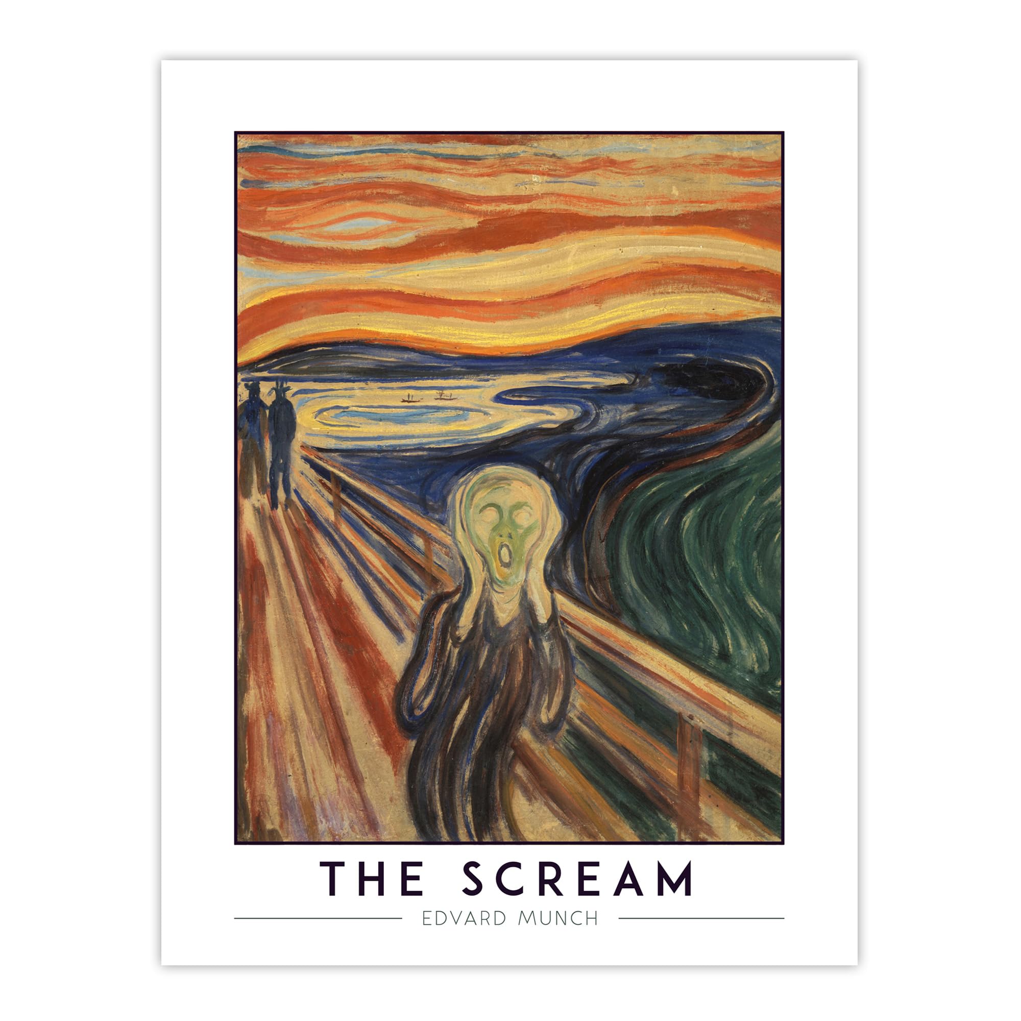 Artery8 The Scream Edvard Munch Wall Art Print W24" x H32" Orange