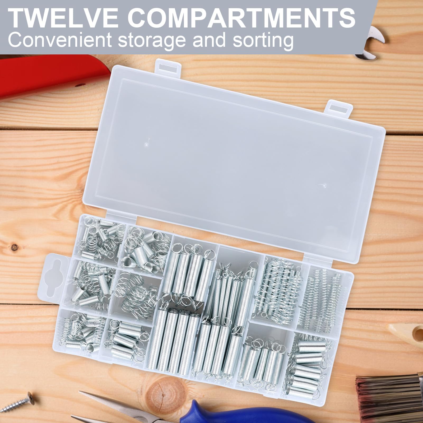 200 Molle Di Tensione E Compressione - Kit Con 20 Misure, Acciaio Zincato, Per Riparazioni E Fai-Da-Te