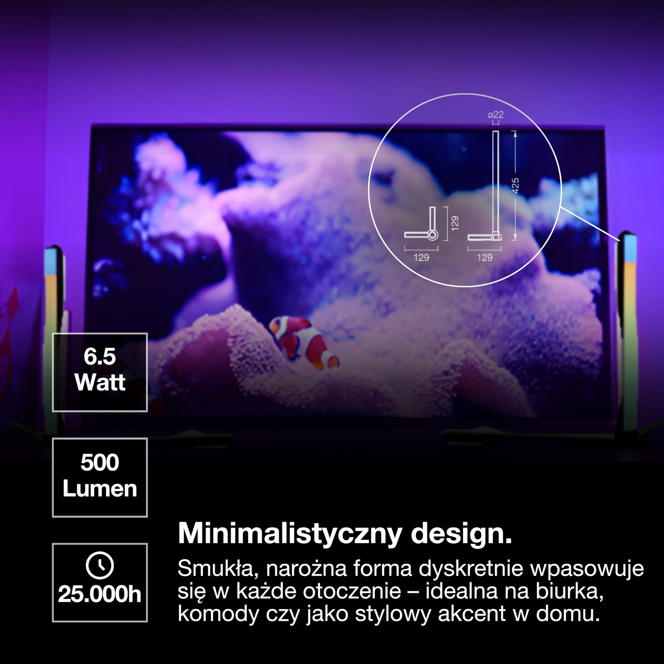 OSRAM SMART inteligentna i nowoczesna lampa stołowa do oświetlenia pośredniego z technologią WiFi, Magic RGB, ściemnialna, srebrna, aluminiowa, niewymienne żarówki