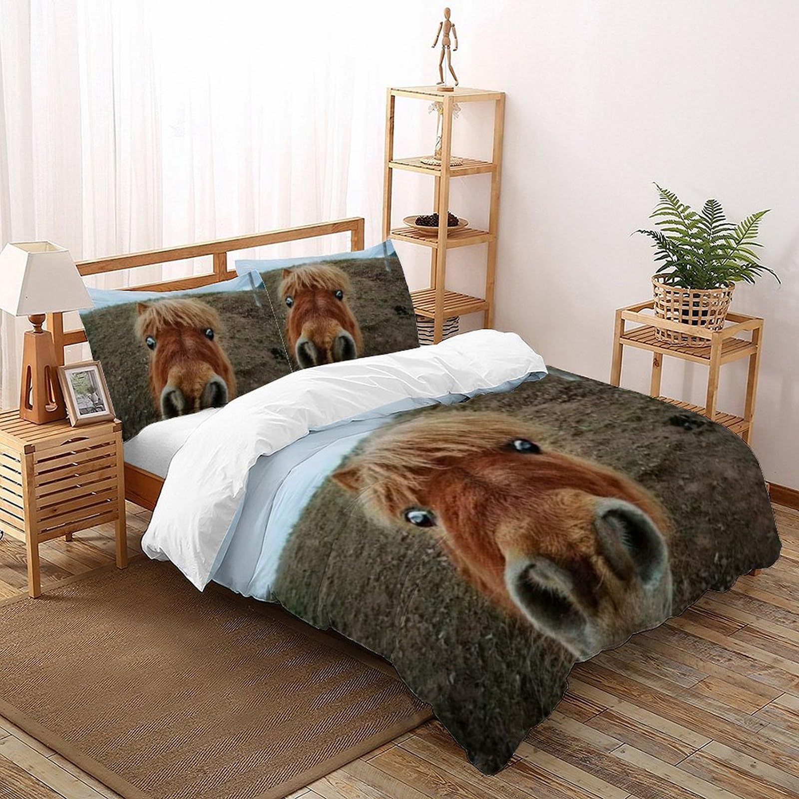 Housse de couette Animaux Land en microfibre pour lit fille fermeture éclair