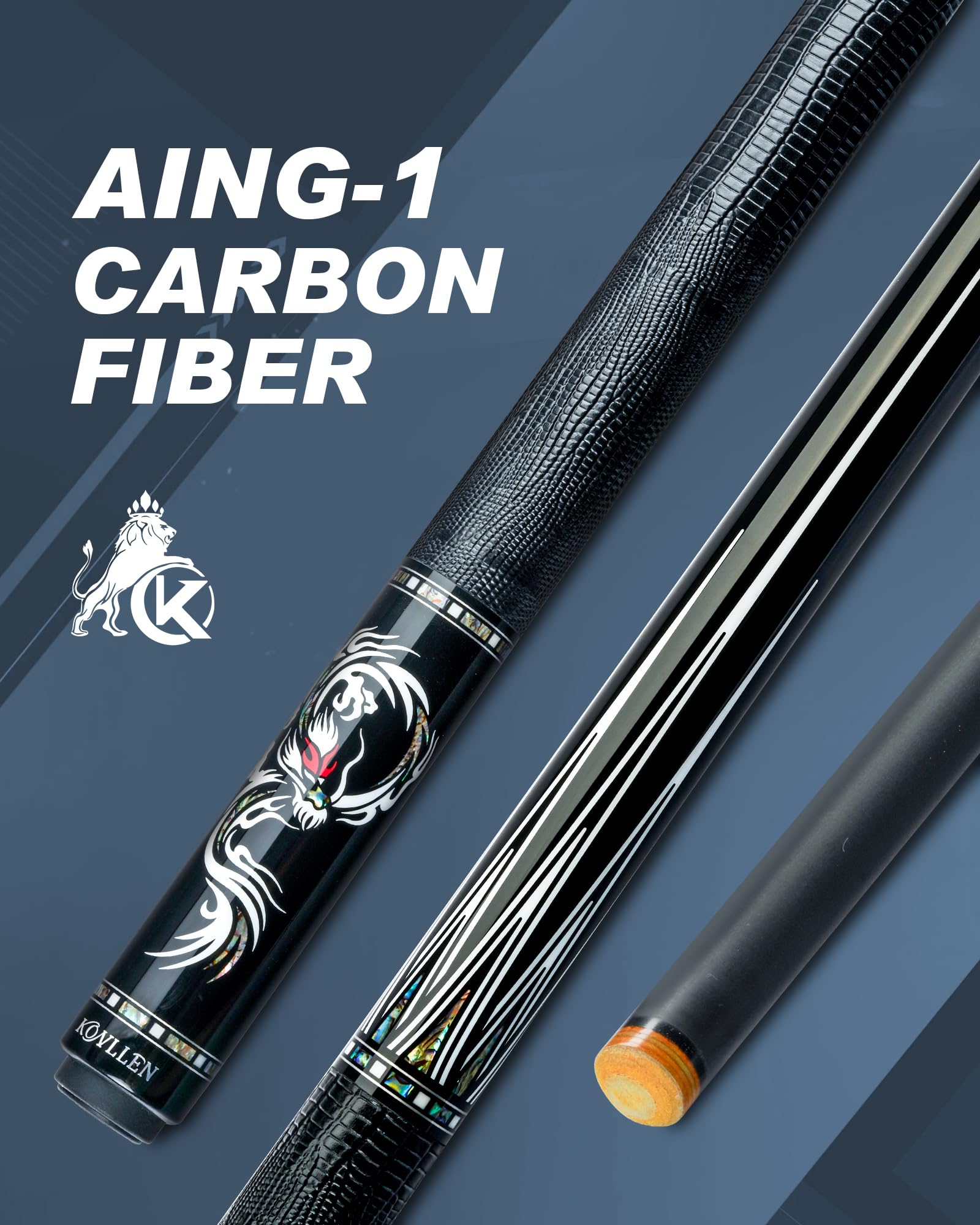 KONLLENインレイプロフェッショナルキュー Amazon.co.jp: KONLLEN カーボンファイバー プールキュー 147cm