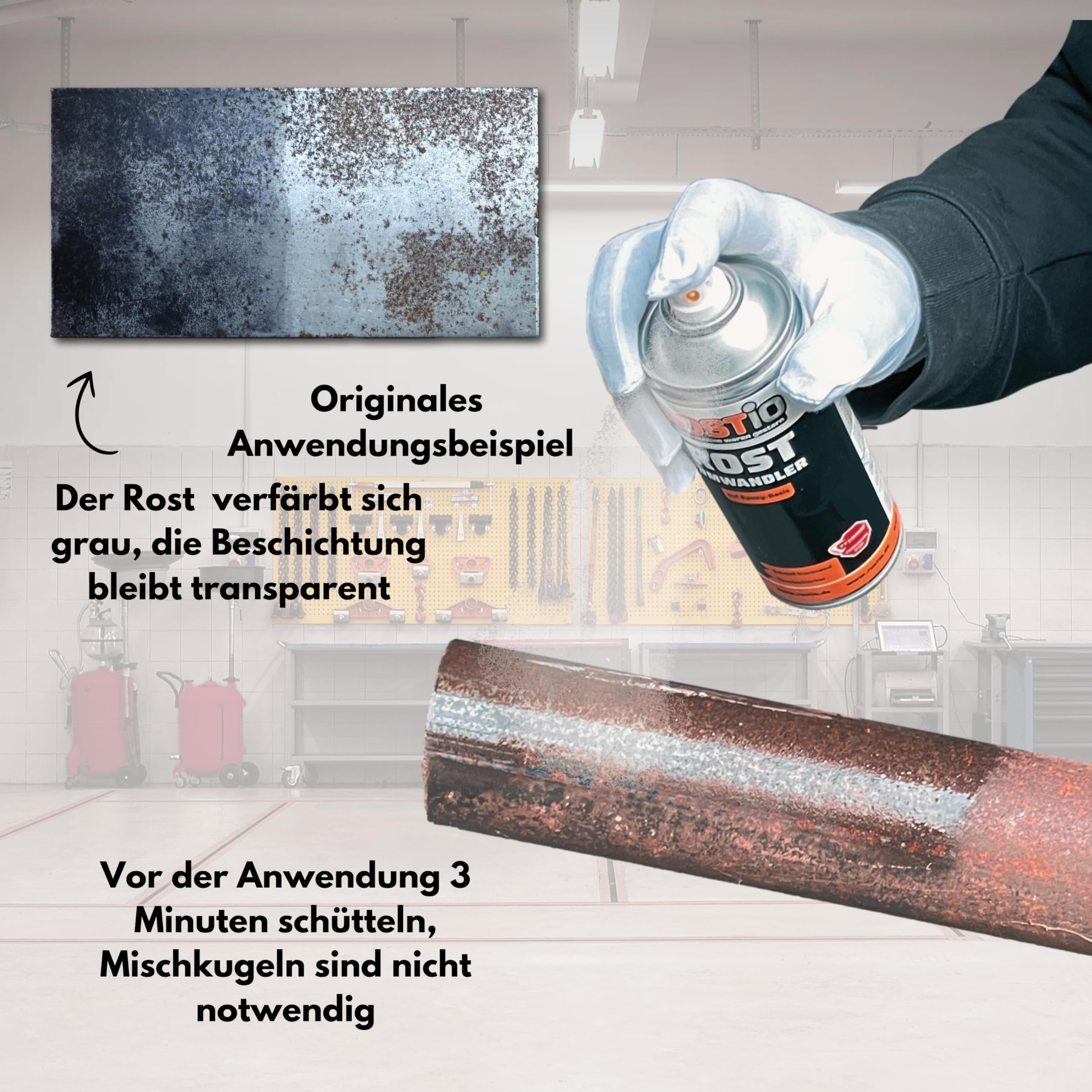 Rostio 5 x Epoxy Rostumwandler Spray 400ml Rostkonverter