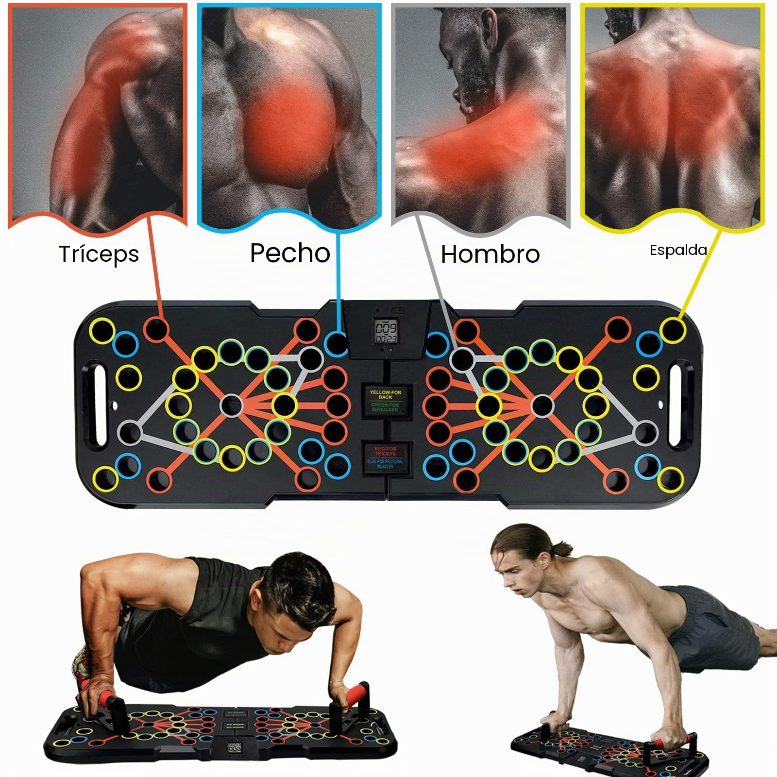 41 en 1 Push Up Rack Board System Push Up Tabla Board Fitness Entrenamiento Gimnasio Ejercicio Stand con Banda Elastica＆Contador inteligente para El Aptitud Entrenamiento Muscular Del Cuerpo