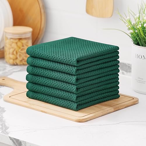 Miniatura 239 de Kitinjoy - Paños de cocina 100% algodón, paquete de 6 paños de cocina ultra suaves y absorbentes para secar platos, toallas de cocina de secado