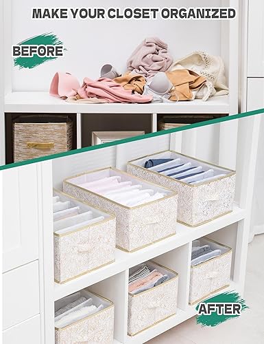 Miniatura 3 de DAMAHOME Organizador de ropa para armario, paquete de 6 organizadores de armario para pantalones, jeans, almacenamiento de suéteres, organizador de