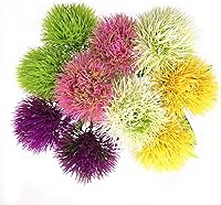 Vista 5 de CATTREE Flores artificiales de diente de león, 5 colores, 2 unidades, morado, rosa, blanco, verde, amarillo, total de 10 unidades. Plantas